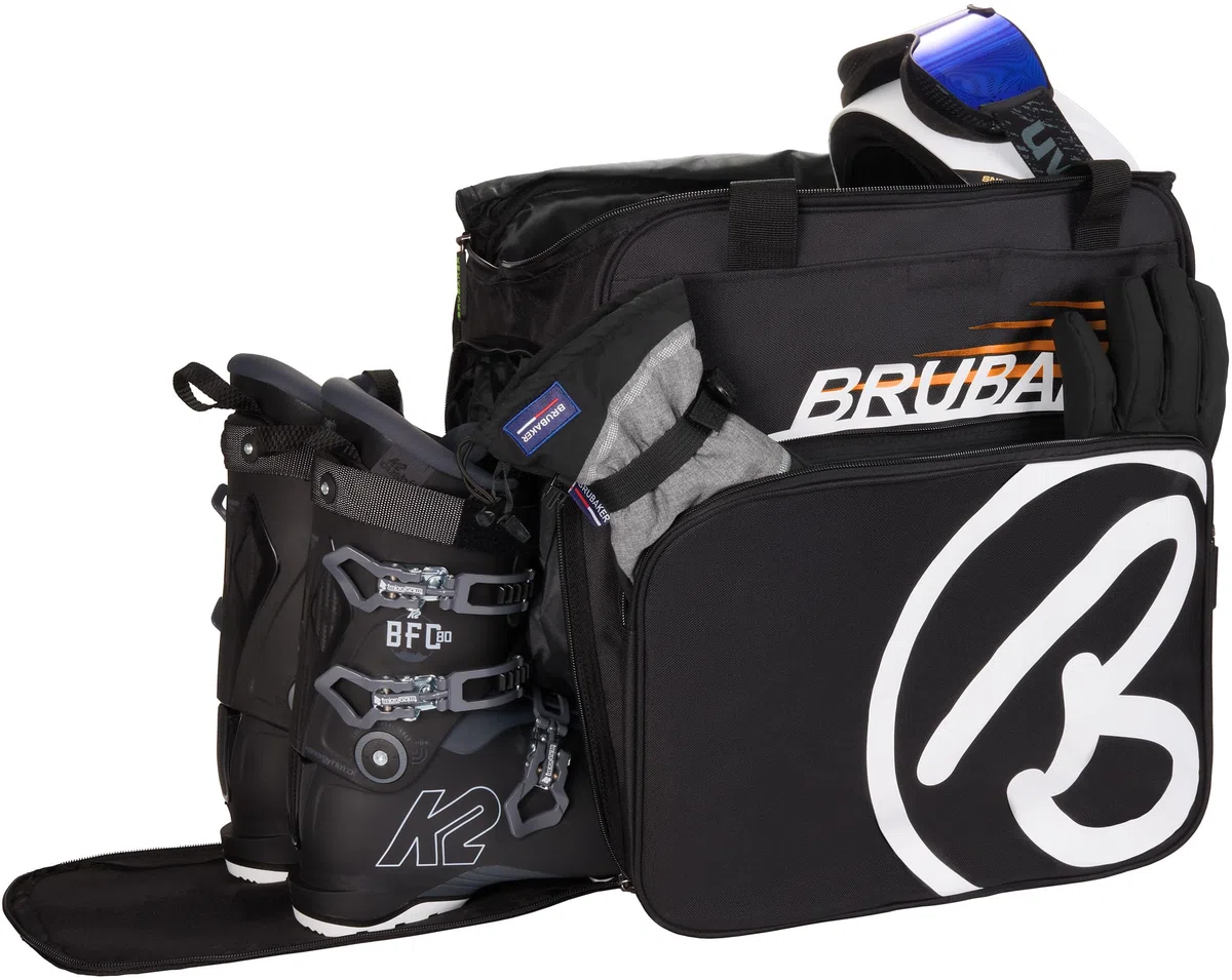 BRUBAKER Torba na buty narciarskie Super Champion - komfortowy plecak na buty narciarskie - torba na kask torba na buty z funkcją plecaka - czarna