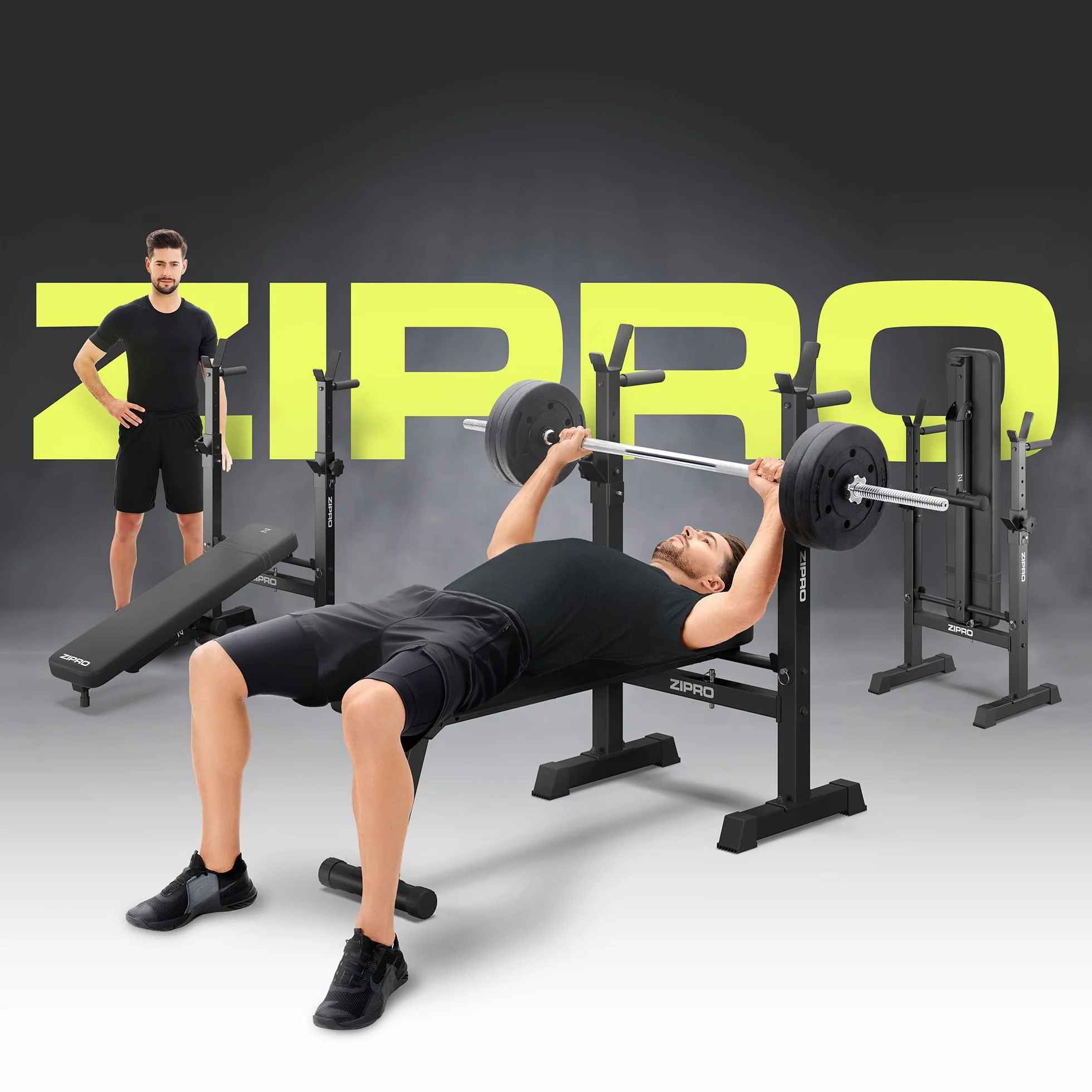 Zipro Uniseks 11926649 Ławka Treningowa, Czarny, do 230 kg