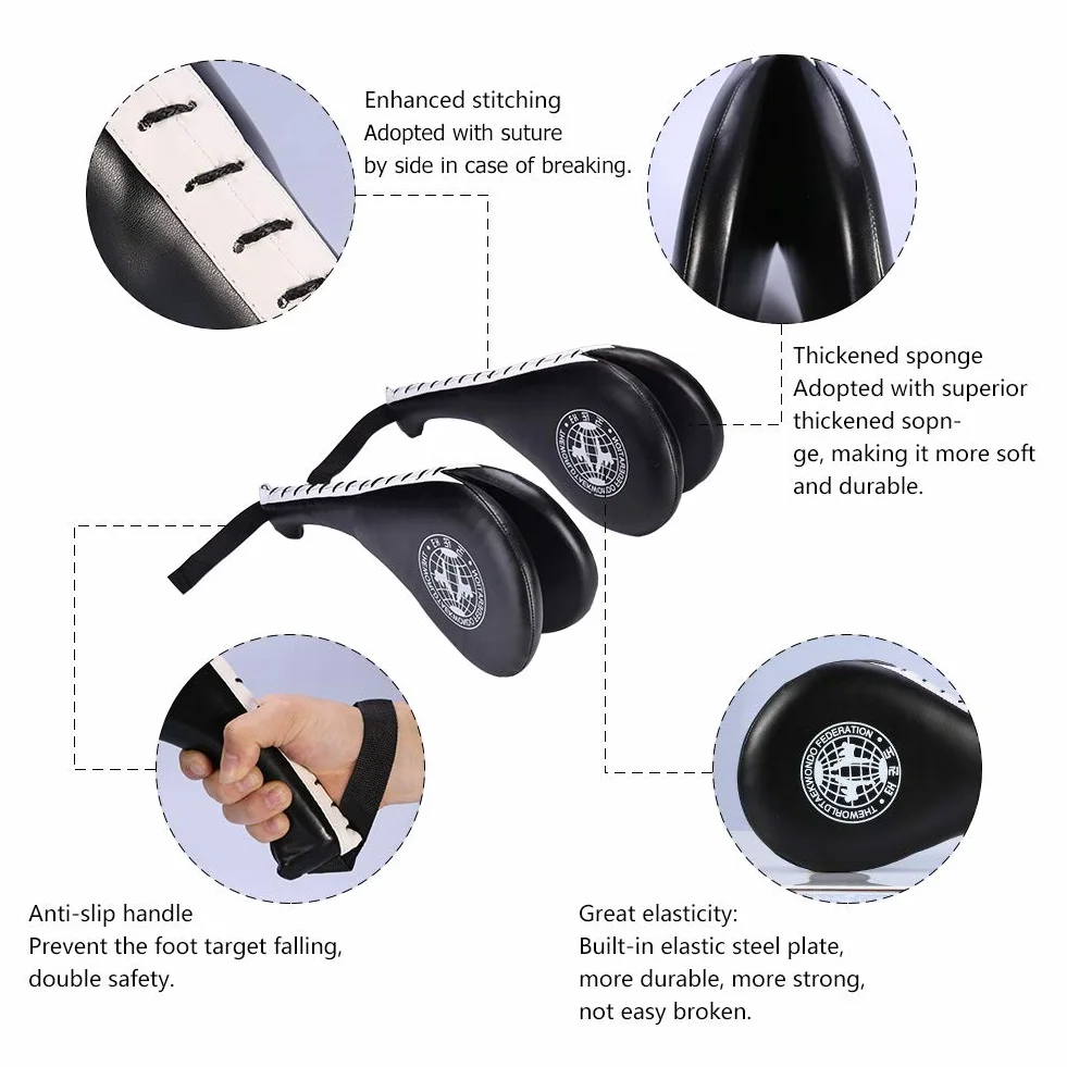 Double Kick Target, Taekwondo Kick Pads TKD Training Karate Kickboxing Judo Practice MMA Muay Thai Martial Arts Sports