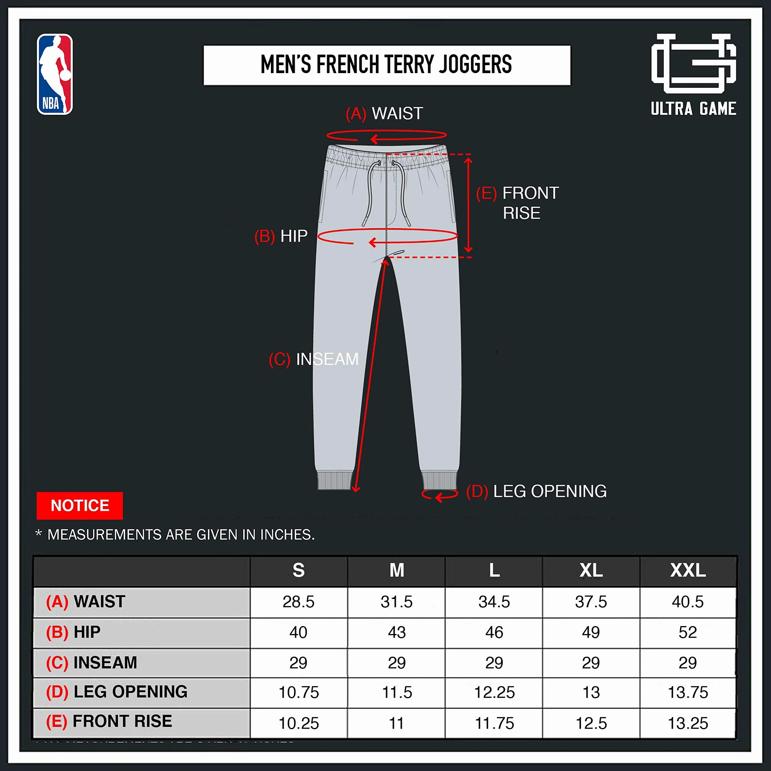 Ultra Game NBA Official Men’s Super Soft Game Day Jogger Sweatpants - Unisex, Memphis Grizzlies, Heather Gray, X-Large