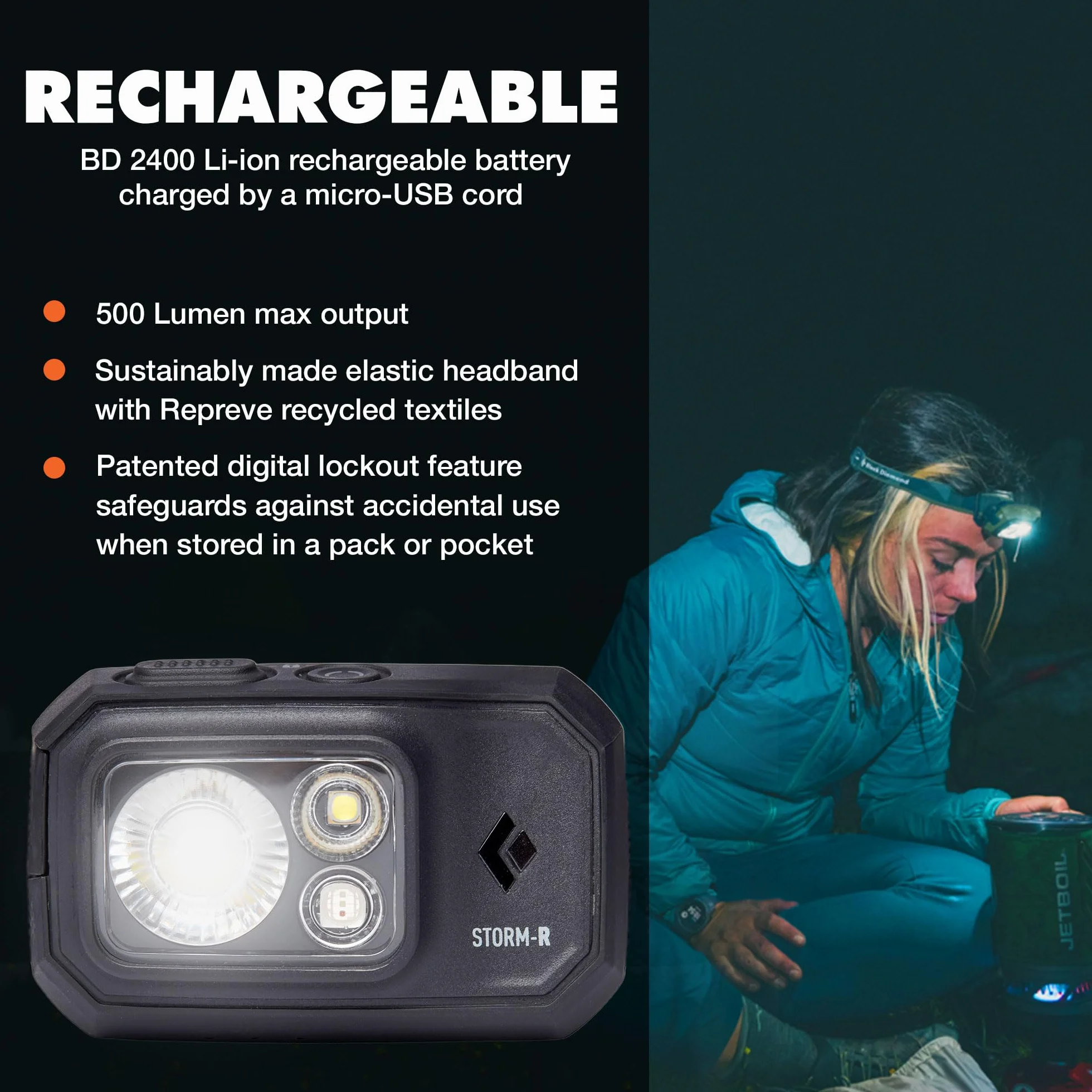 Black Diamond STORM 500-R reflektor bk