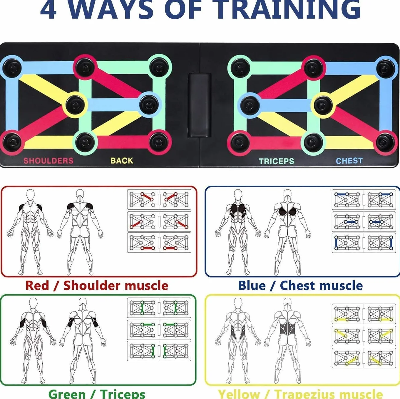 Push Up Board - składany system treningowy 12 w 1 do domowego fitnessu