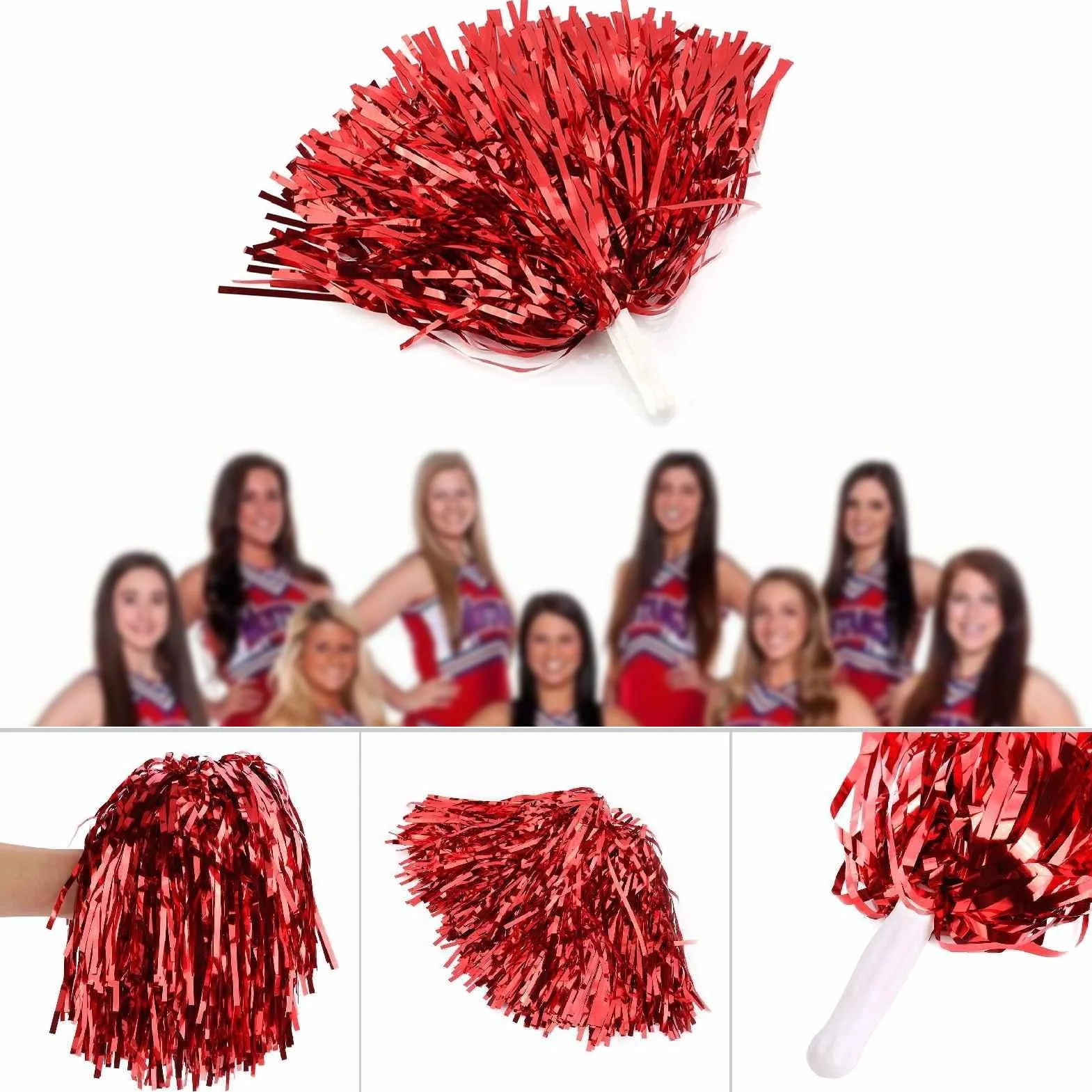 Cheerleading Poms, 7 kolorów 6 sztuk Cheerleading Pom Poms Party Dance Akcesoria Sportowe pompony Cheer