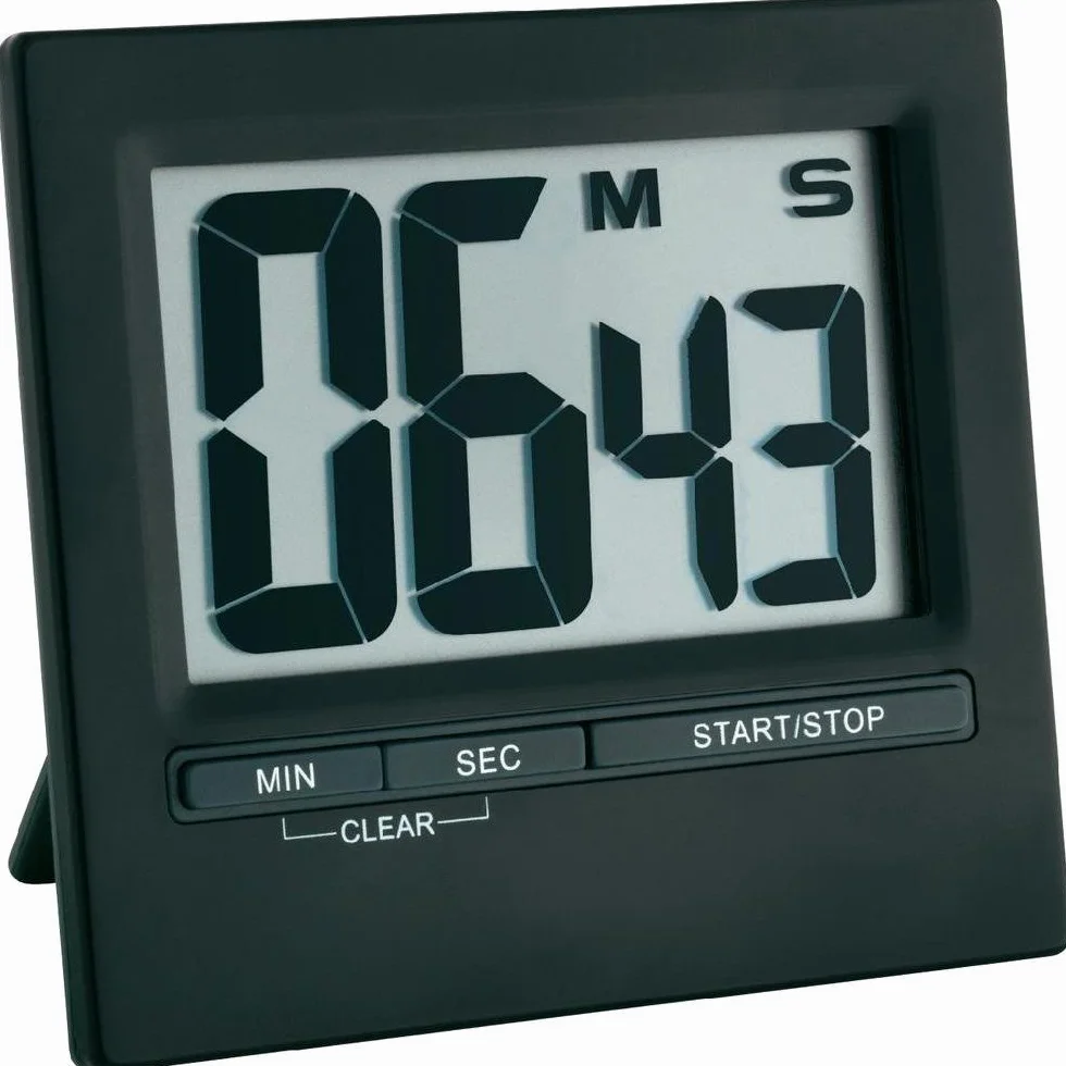 TFA Dostmann 38.2013.01 elektroniczny timer stoper czarny aluminium