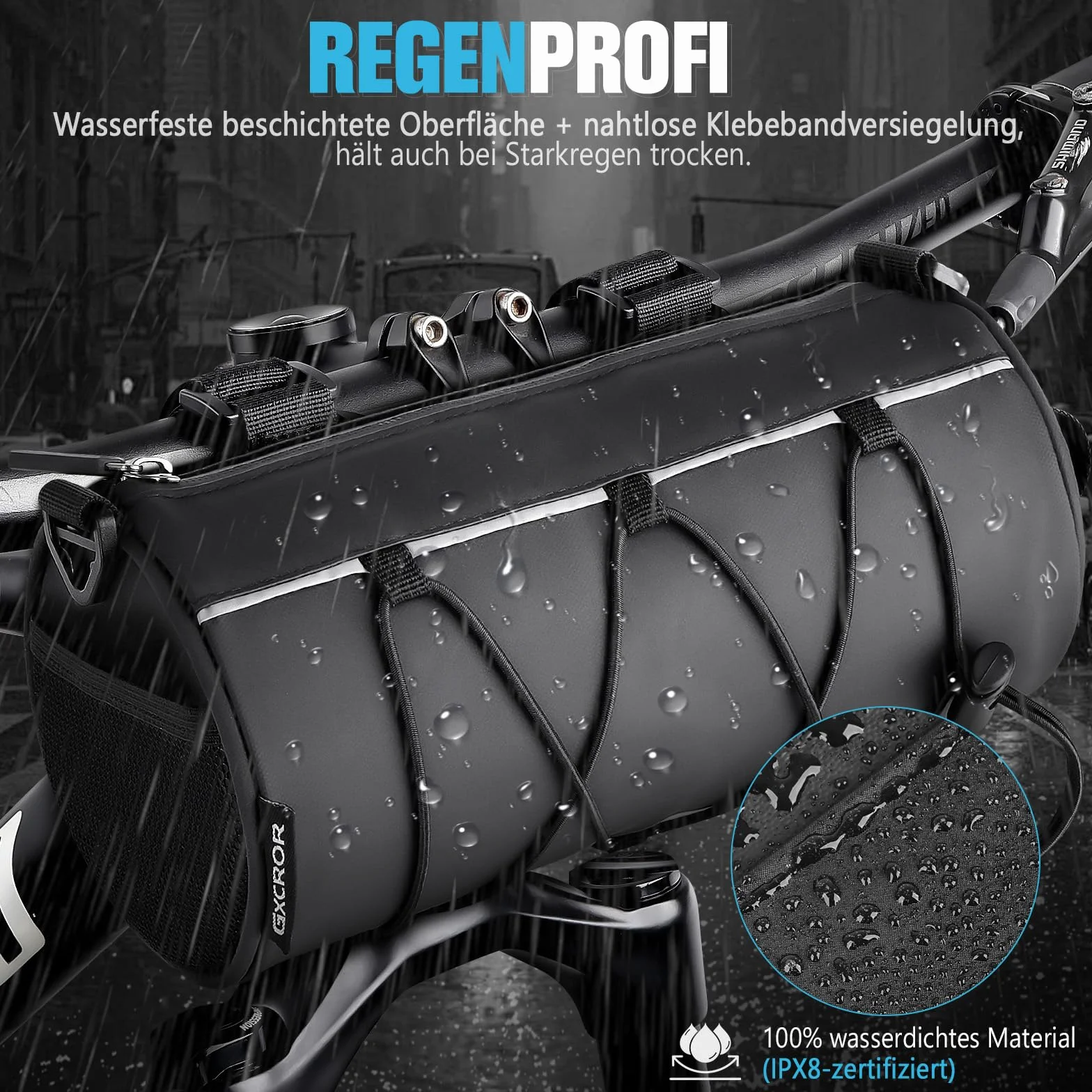 Torba na kierownicę rowerową wodoodporna 2,4 l do bikepacking