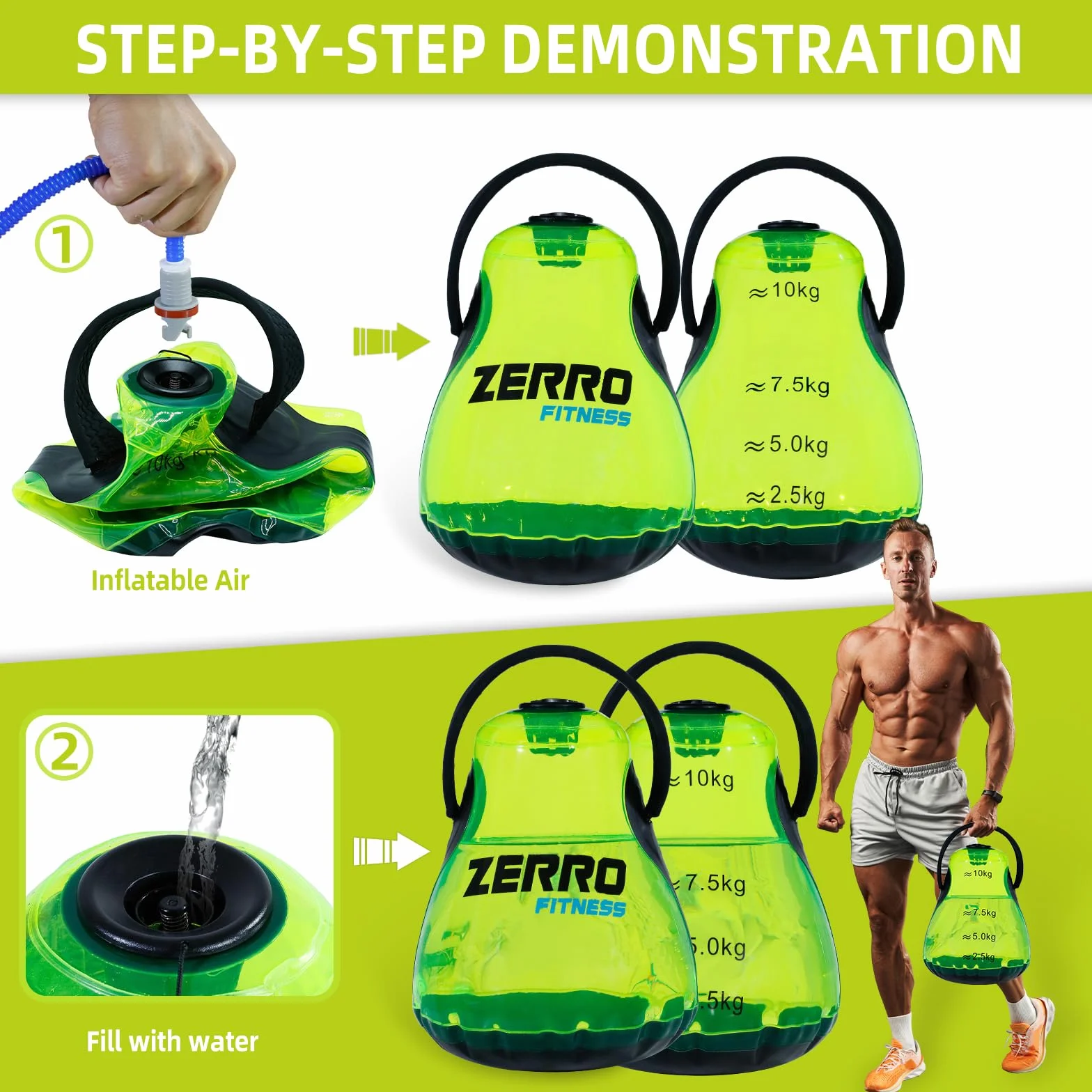 CCLIFE Kettlebell napełniony wodą regulowany