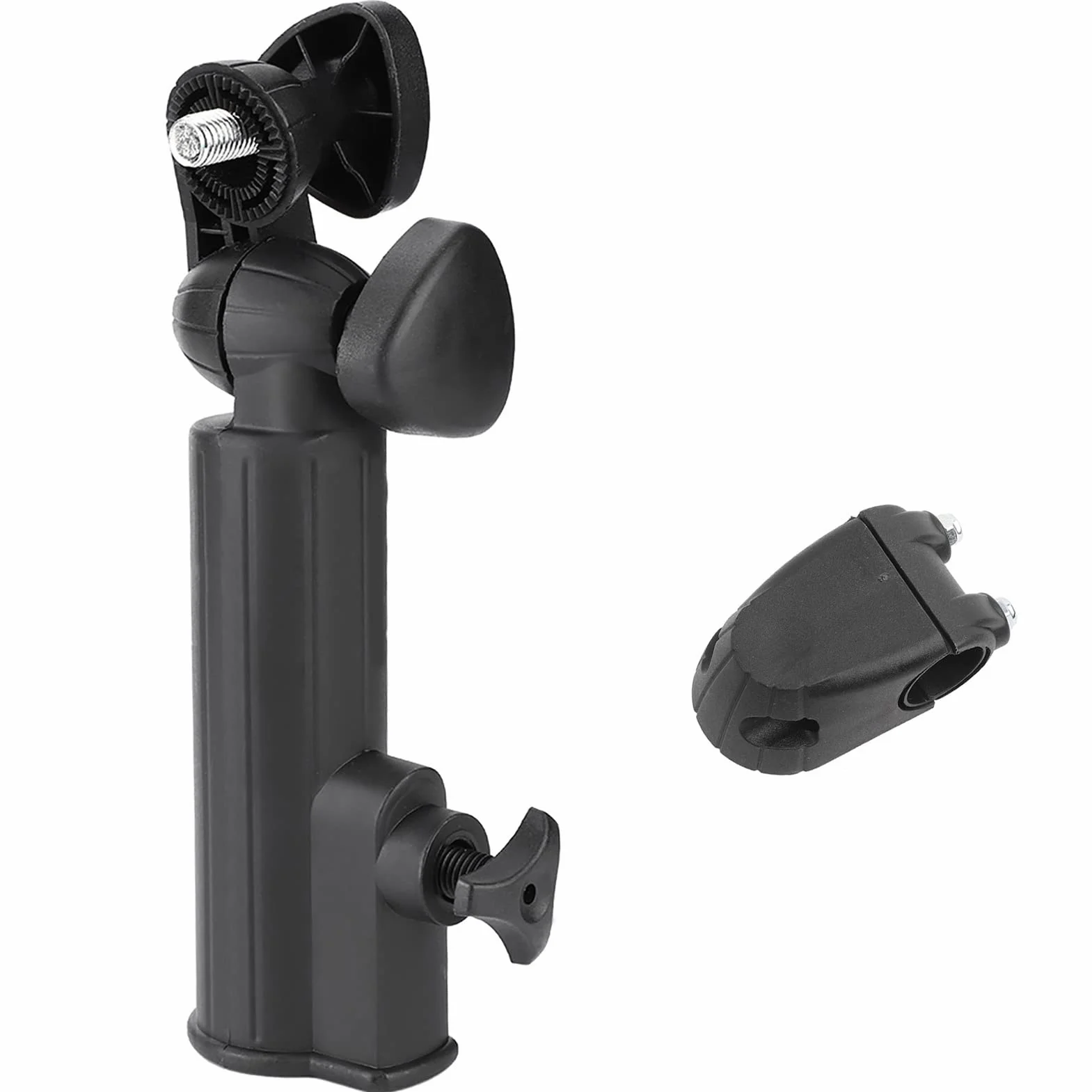 Yosoo Health Gear Wytrzymały uchwyt na parasol, uchwyt na wózek z tworzywa sztucznego, ulepszona aluminiowa podstawa, regulowany kąt 180 stopni, uniwersalny do wózka, wózka inwalidzkiego, roweru