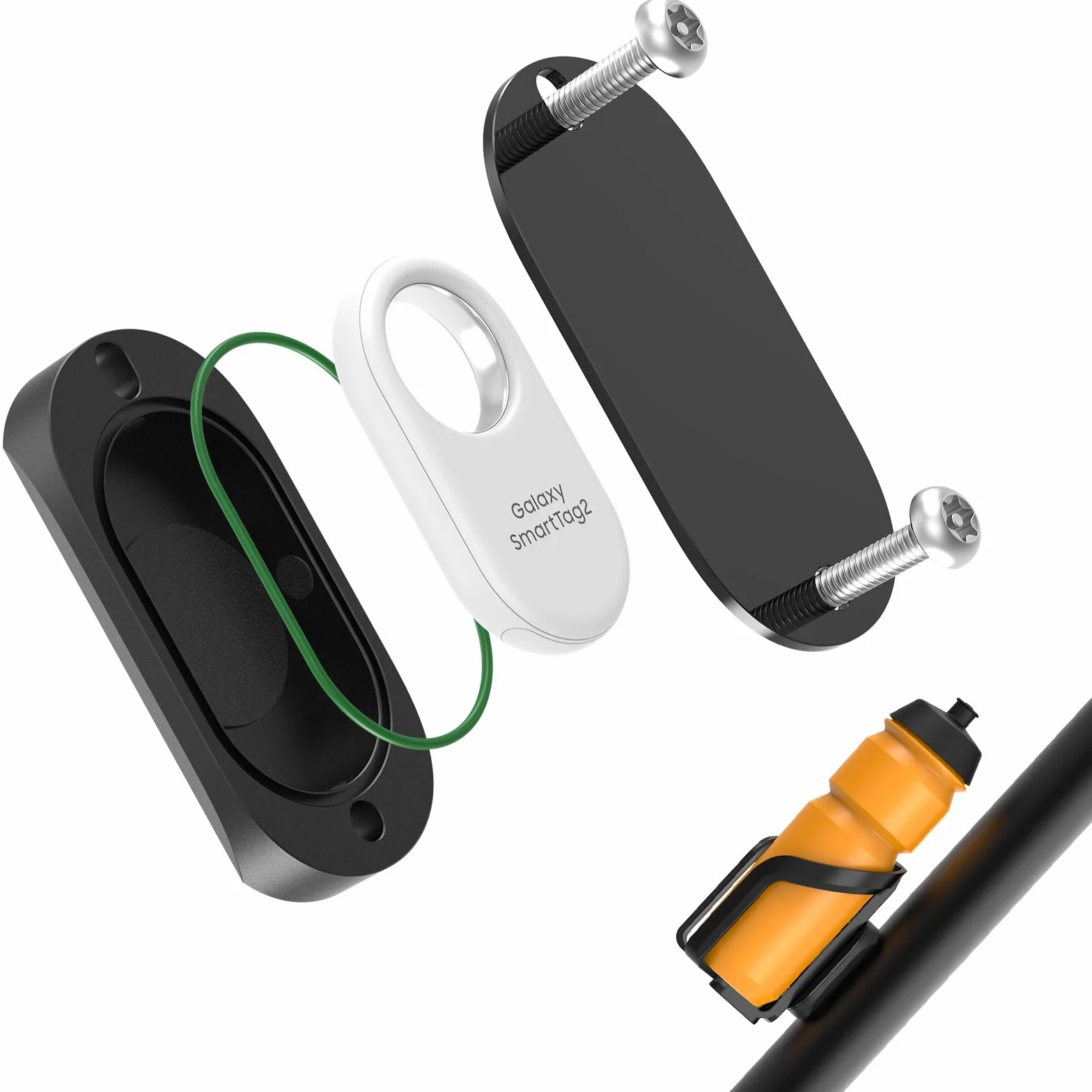 SUPMEGA Uchwyt rowerowy do SmartTag2, ukryty pod uchwytem na bidon rowerowy, wodoszczelny, antykradzieżowy, do trackera GPS Samsung Galaxy Smart Tag2