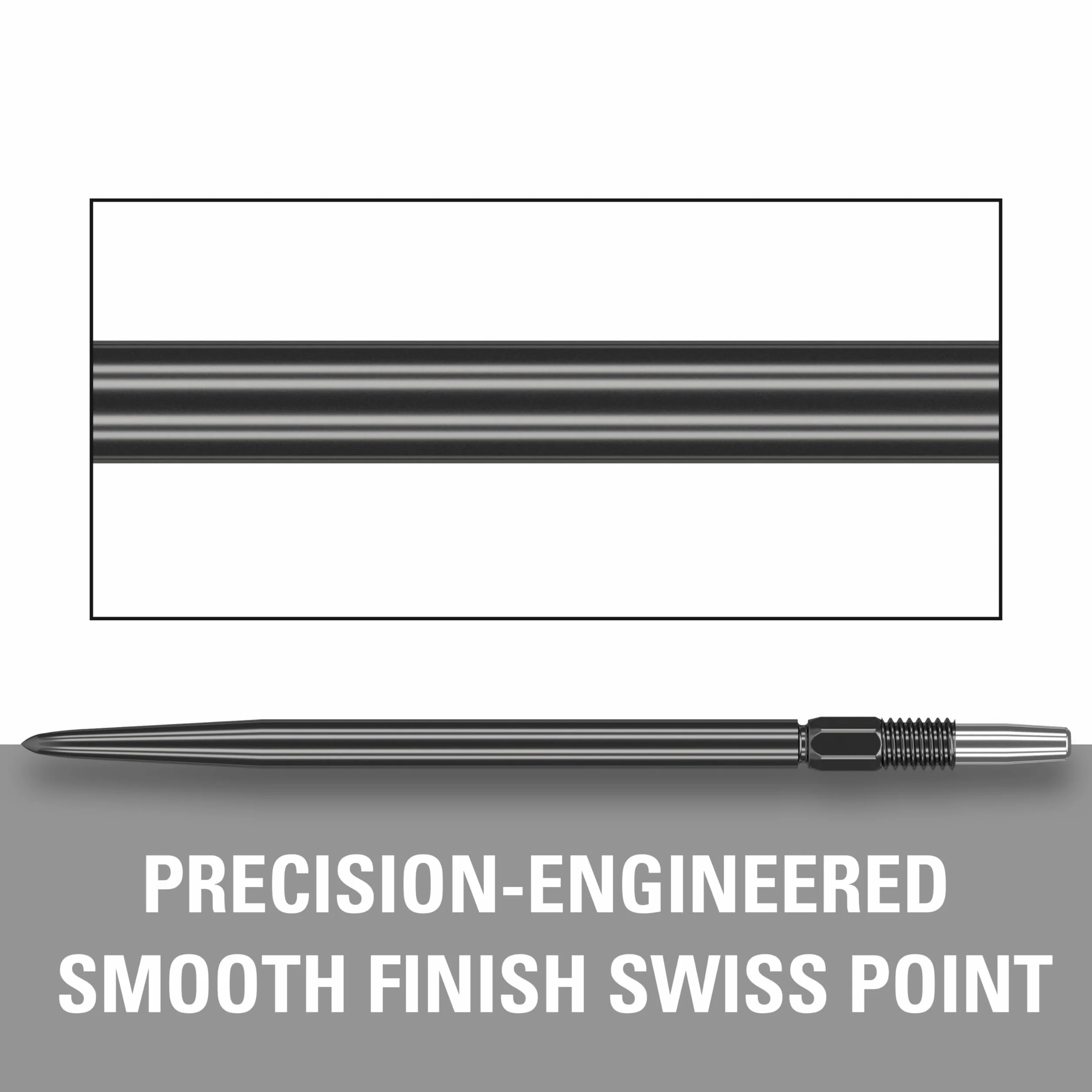 TARGET Darts Swiss Points, gładkie końcówki do rzutek szwajcarskich (3-pak zestaw końcówek) zmiana punktów do rzutek, profesjonalne akcesoria do rzutek