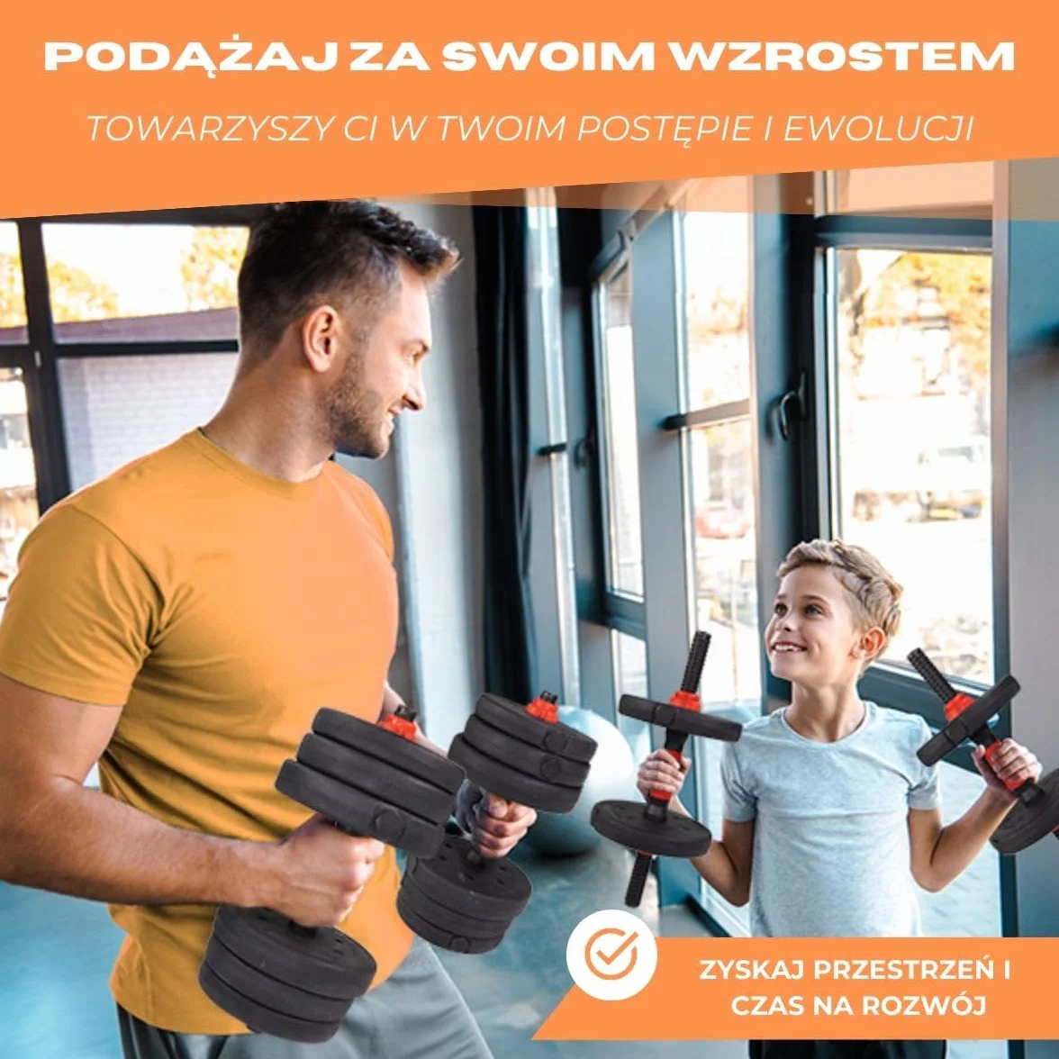 Mobiclinic Regulowane hantle 2 w 1 20 kg Wytrzymała stal