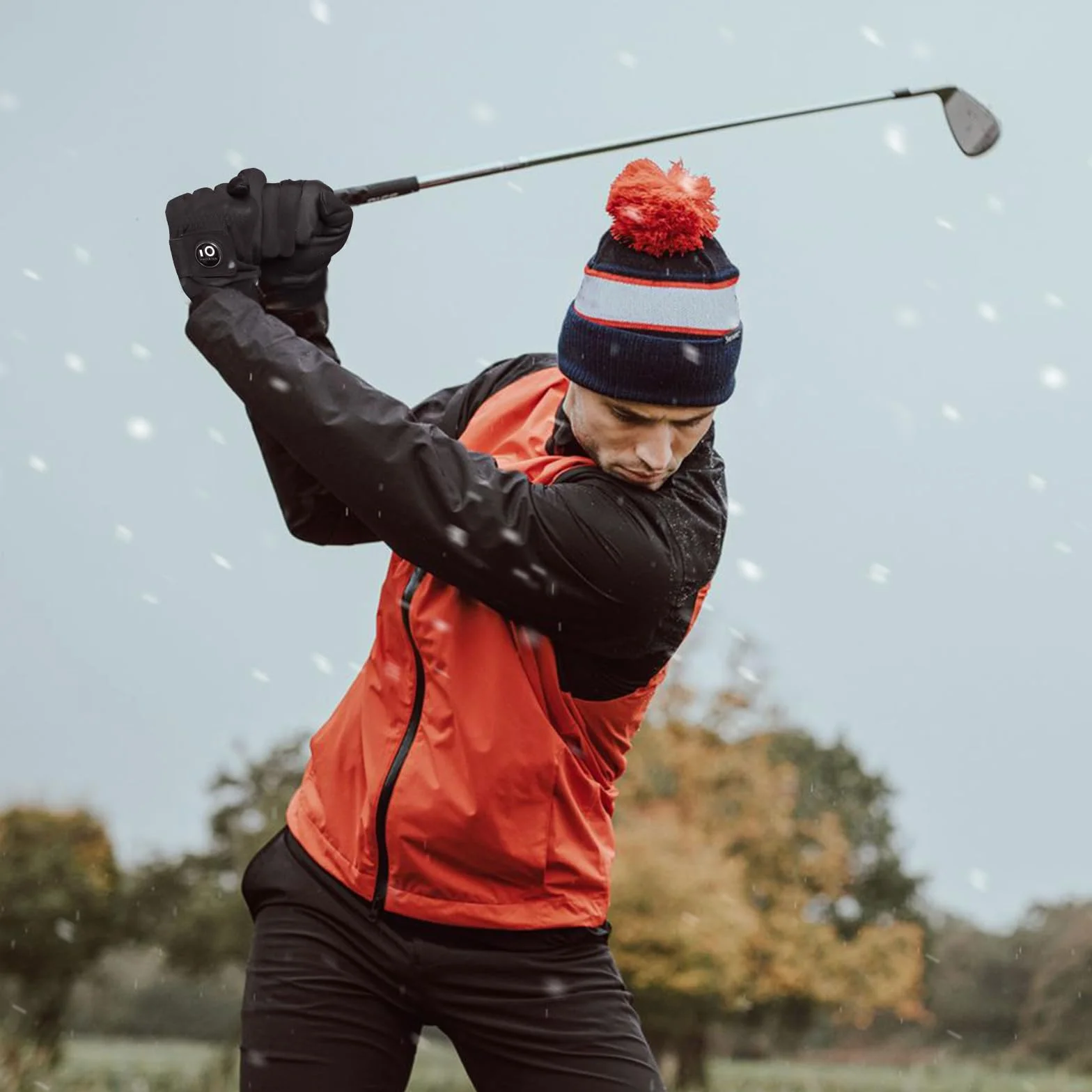 FINGER TEN Rękawice golfowe, męskie, zimowe, z markerem do piłek, 1 para, rękawice golfowe, zimne dni, wiatroszczelne, wodoodporne, rozmiar S, M, L, XL, XL