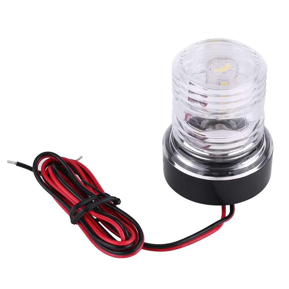 12 V białe światło LED kotwica jacht nawigacja ze wszystkimi okrągłymi 360° białe światło LED kotwica o klasie wodoszczelności IP65,Części zamienne do łodzi,jachtów