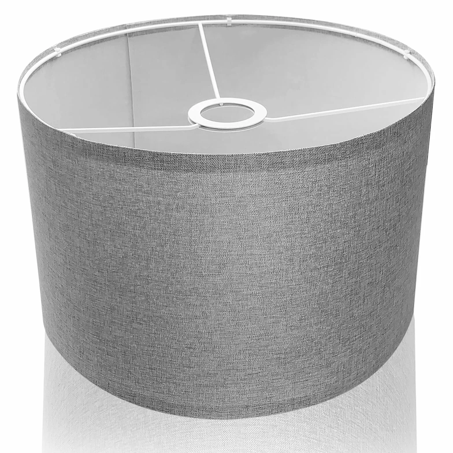 Klosz z tkaniny naturalny len do lampy stołowej 12 x 12 x 8 cali szary