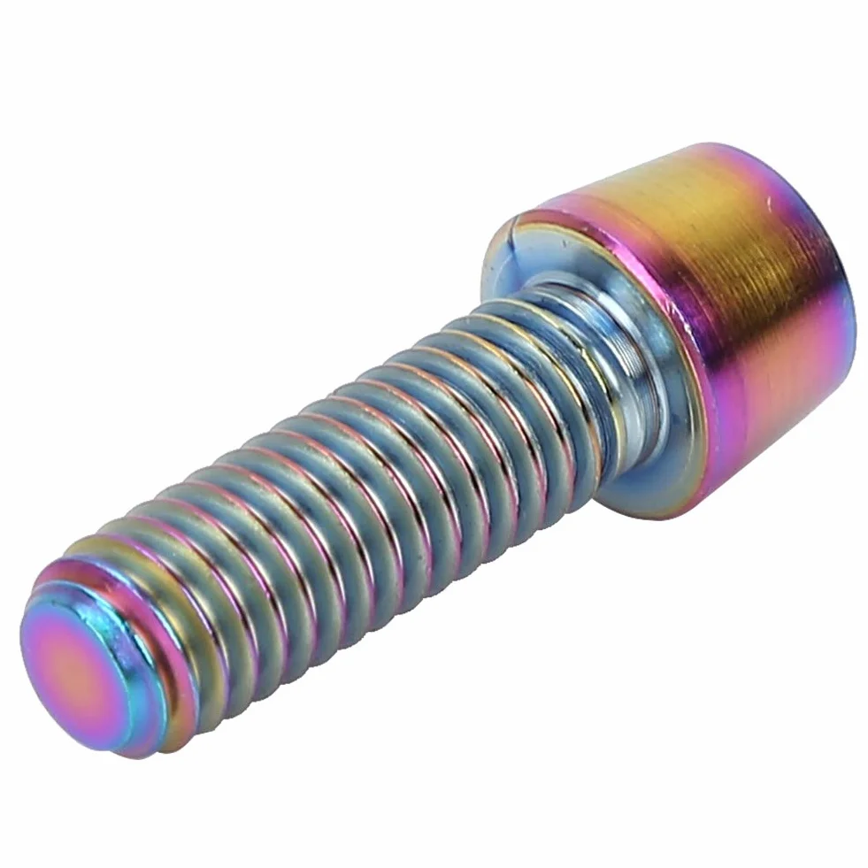 Śruby do dźwigni hamulca, 4 sztuki, M6 x 18 mm, ze stopu tytanu, stożkowe śruby do kierownicy roweru górskiego, wspornika kierownicy, sztycy podsiodłowej