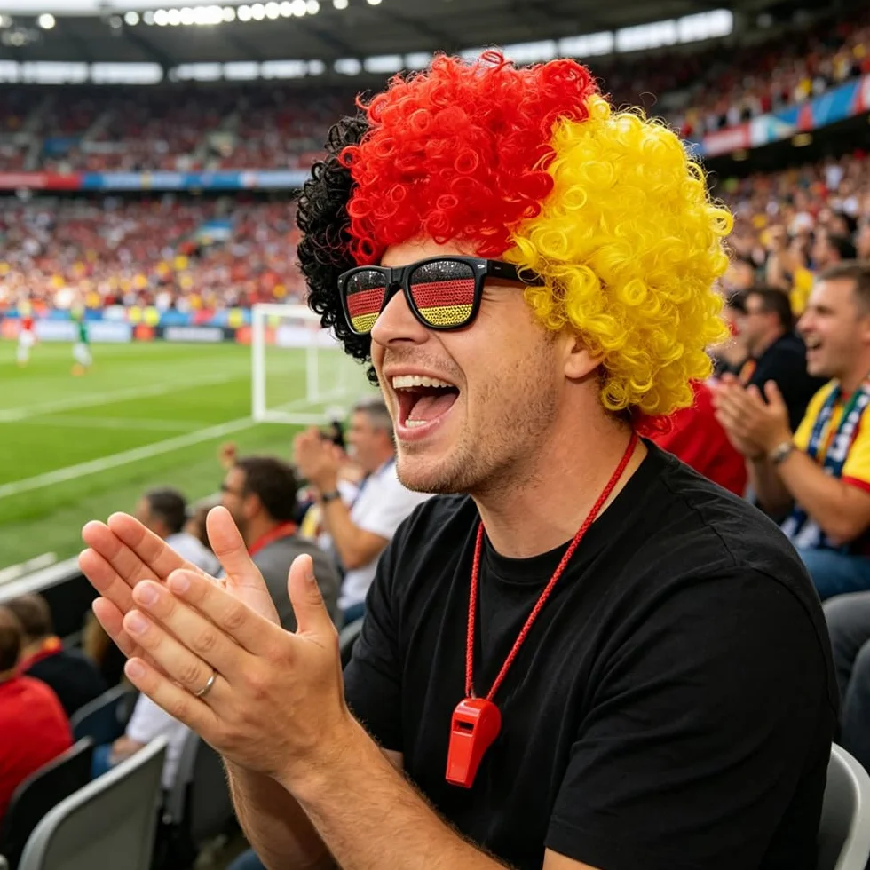 11-częściowy artykuł dla kibiców Niemiec, piłka nożna Mistrzostwa Świata 2026, artykuł dla kibiców Niemiec, dekoracja europejska D-eutschland, peruka, okulary, girlandy, naklejki i fajka