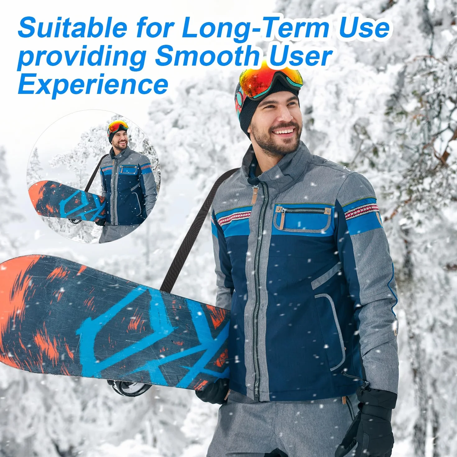Smycze Snowboardowe Regulowane Paski do Wiązania Snowboard Leash Akcesoria Narciarskie Czarny