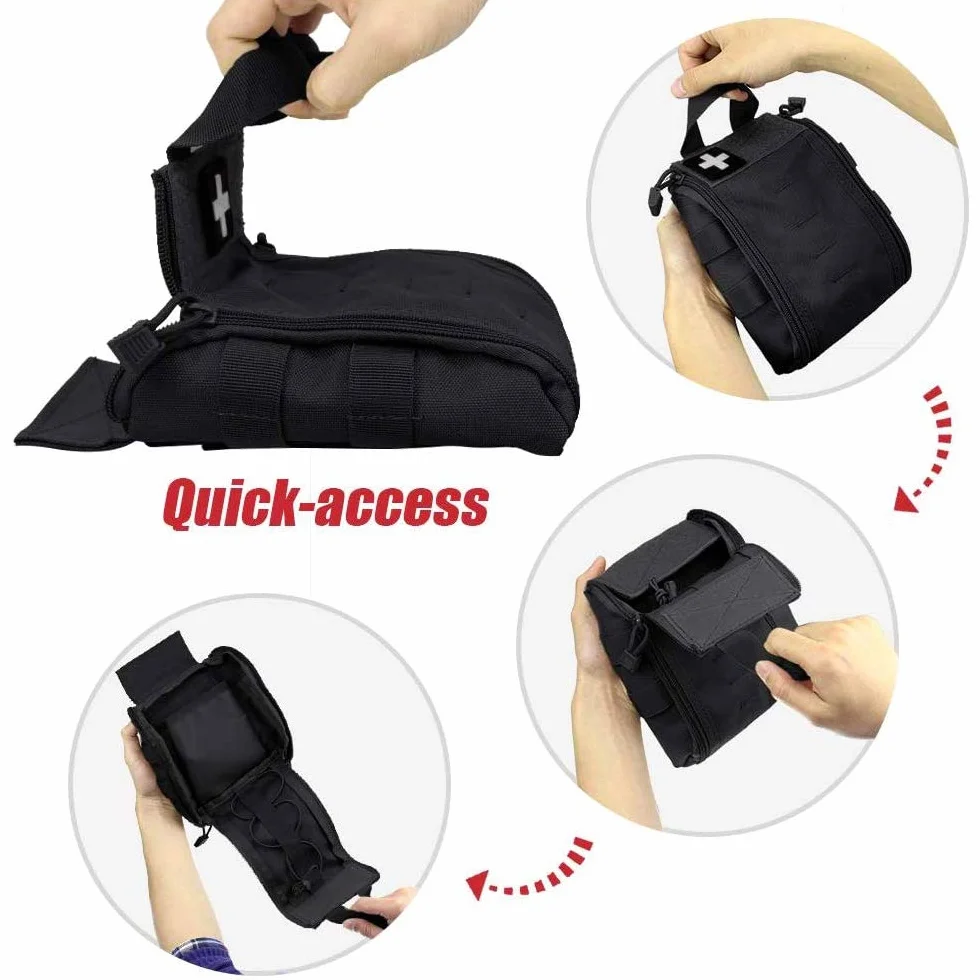 WYNEX Torby pierwszej pomocy EMT, taktyczne IFAK Medical Molle Pouch wojskowe Utility Med EDC torby outdoorowe zestaw survivalowy do taktycznego pasa biodrowego opakowanie 1000 nylon