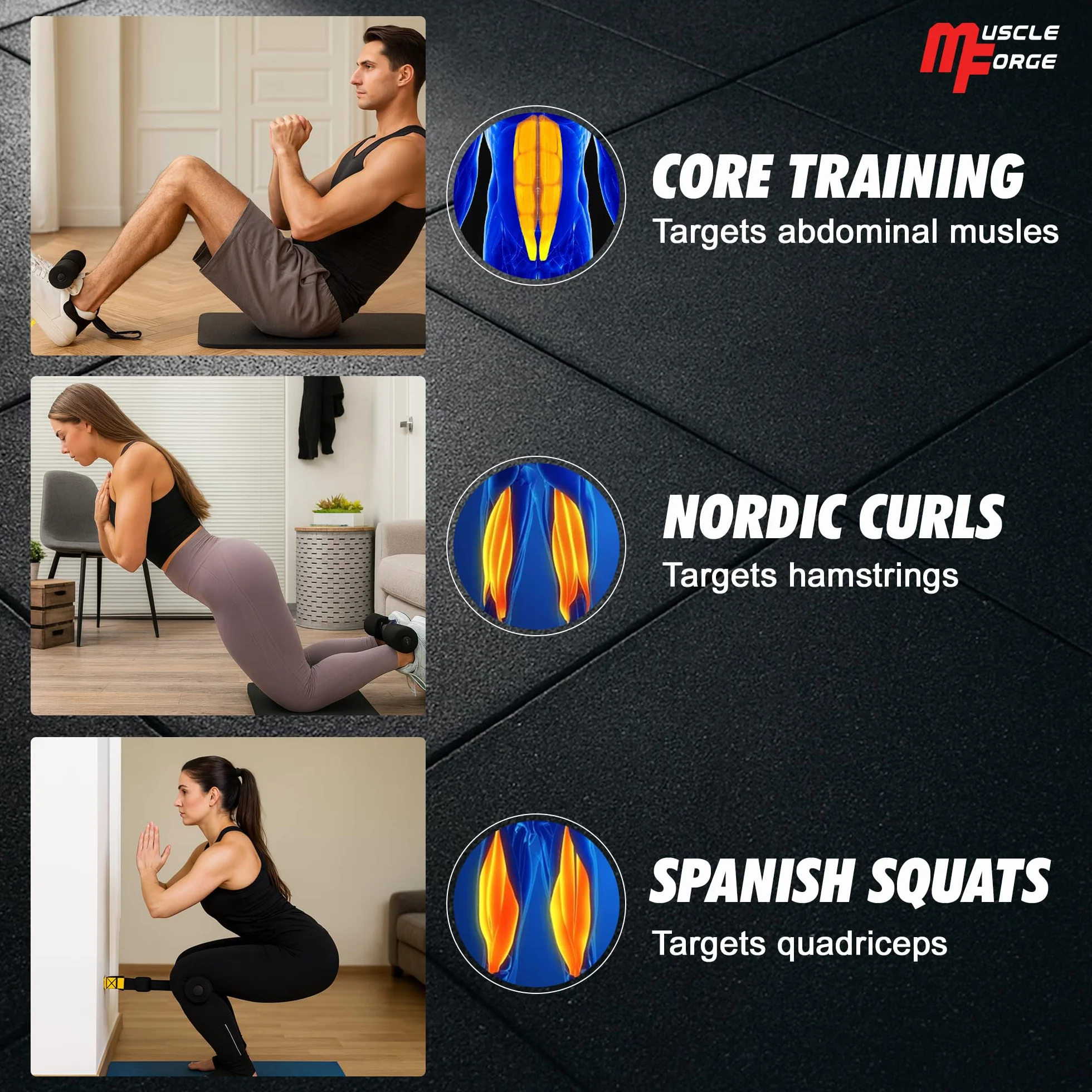 Przyrząd do Ćwiczeń Żuraw Nordic Curl na Dwugłowe Uda