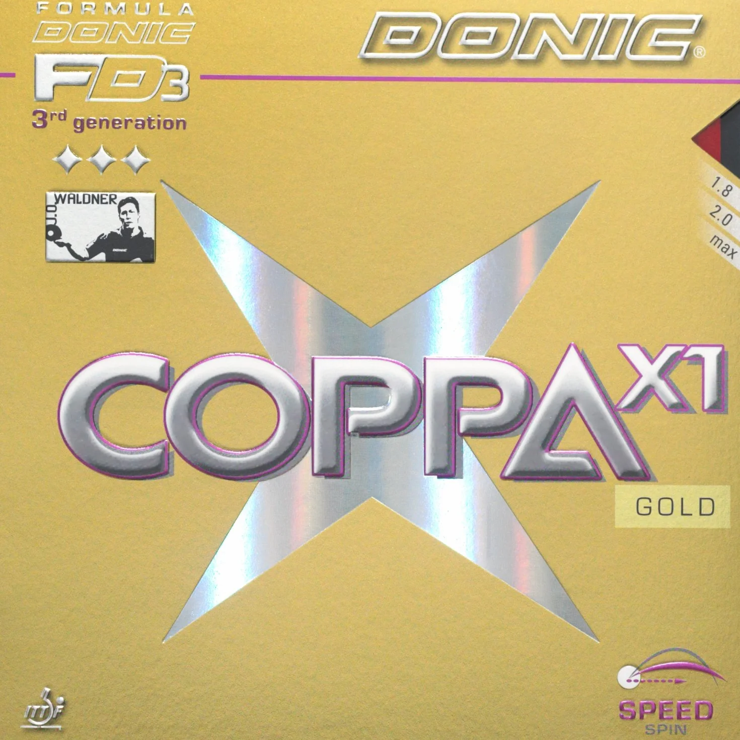 DONIC Coppa X1 złoty, okładzina TT, OVP, w zestawie dostawa
