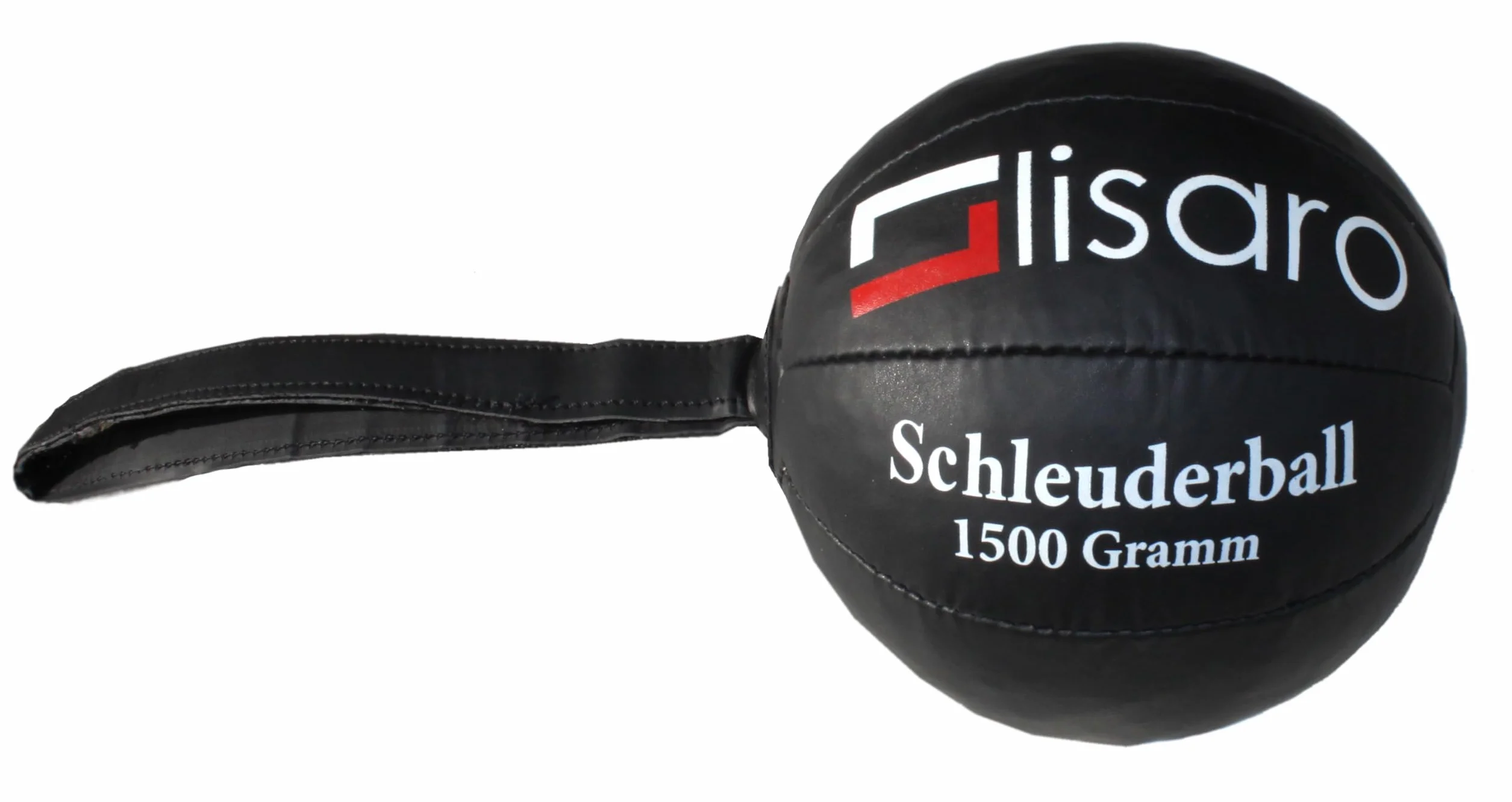lisaro Piłka do rzucania ze skóry PU, kolor czarny, średnica ok. 18-20 cm. Rozmiar 1500 g