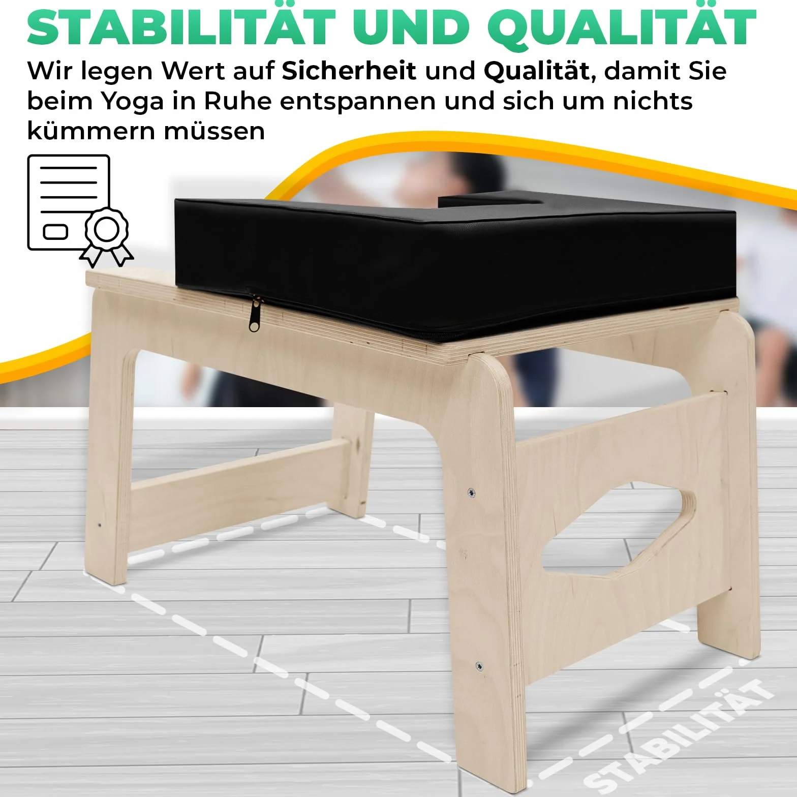 Wysokiej jakości krzesło do jogi i taboret – Made in Europe – do fitnessu, medytacji i relaksu