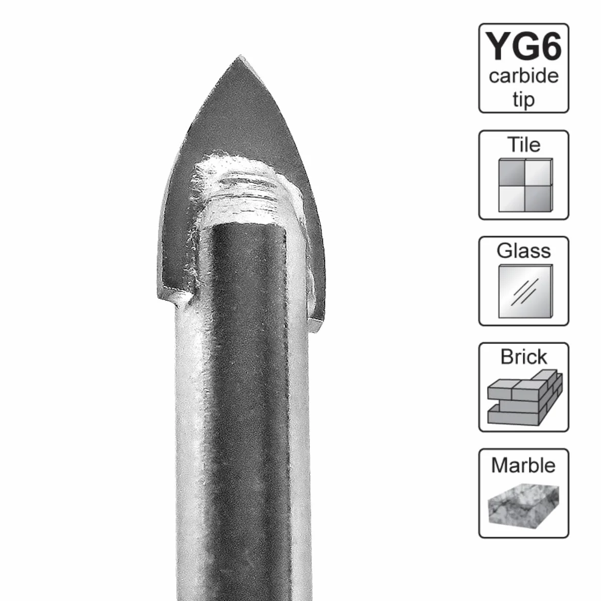 S&R 2-częściowy zestaw wierteł diamentowych 6 mm do płytek, szkła, ceramiki, granitu