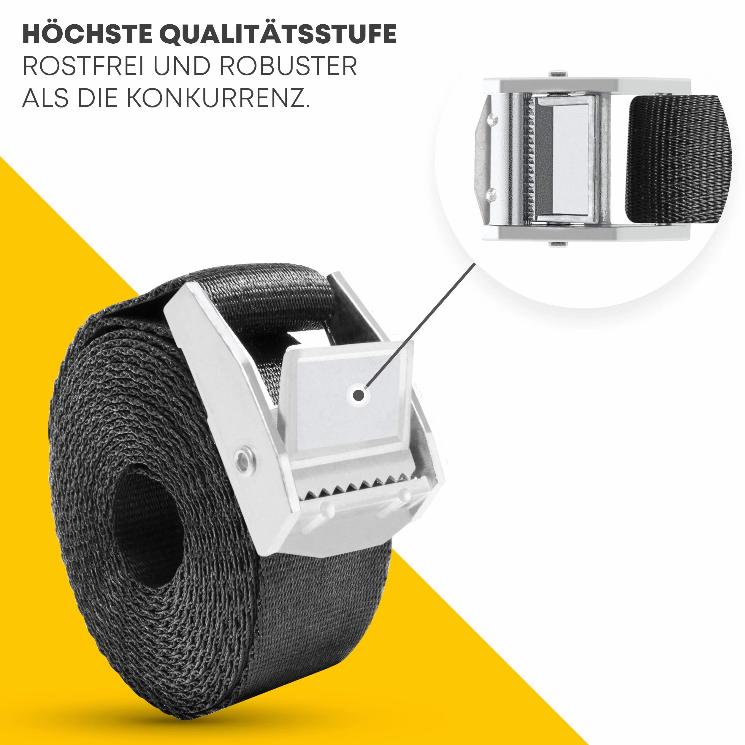 SCHMITZ.Tools Premium Erdanker Trampolin Set - Extra sichere Befestigung - Verstellbarer XXL-Gurt [2,50m] - Rostfrei