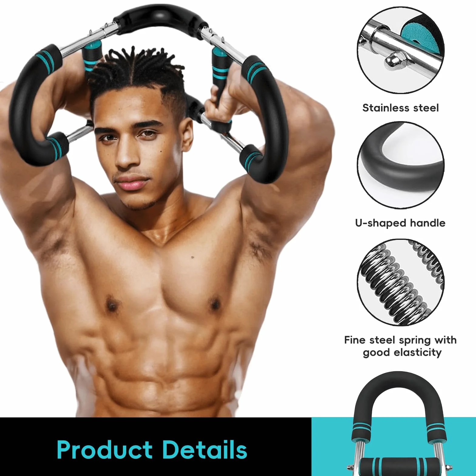 Twister Arm Trainer, regulowany ekspander klatki piersiowej, przenośny Power Twister Bar wzmacniacz siły mięśni, sprzęt fitness do domu dla mężczyzn, początkujących i profesjonalnych sportowców