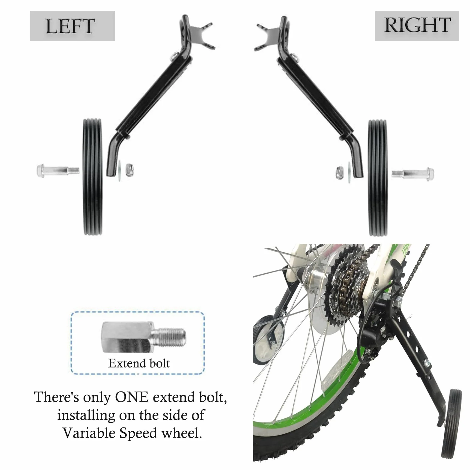 Stabilizatory do roweru dziecięcego 2-pak kół treningowych 18-56 cm