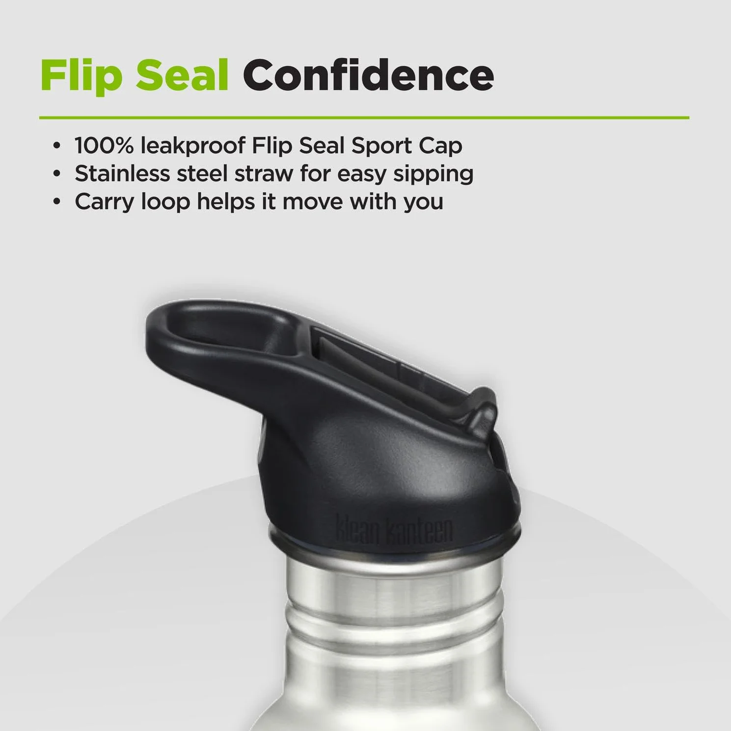 Klean Kanteen 1011186 butelka na napoje rowerowe Classic Narrow (Flip Sport) z zamknięciem ze stali nierdzewnej w kolorze szczotkowanej stali nierdzewnej o pojemności 532 ml