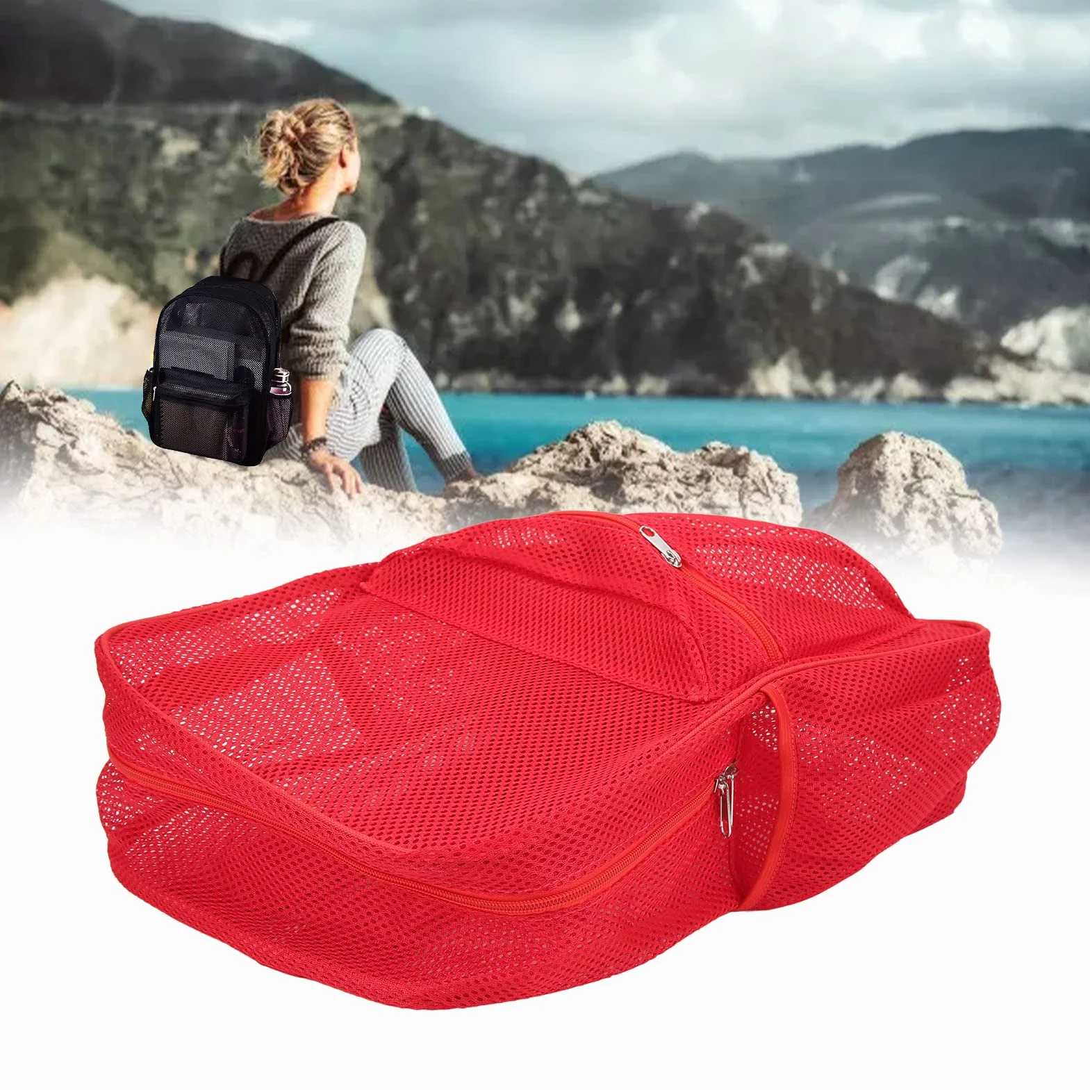 Plecak Siatkowy dla Chłopców Mochila Transparente na Pływanie Sporty Plażowe