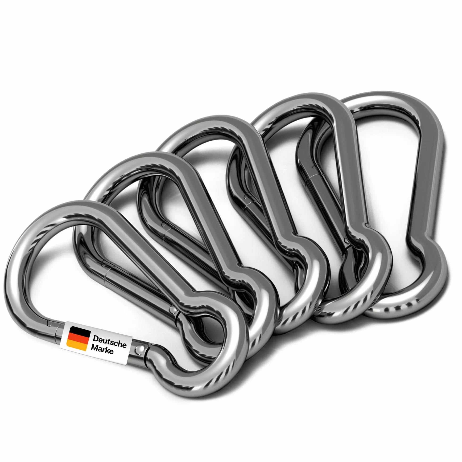 Karabińczyki 5 szt. I 4mm 3XS 60kg I Bezpieczne i łatwe mocowanie worka treningowego, huśtawki grillowej, markizy, kluczy, portfela etc.