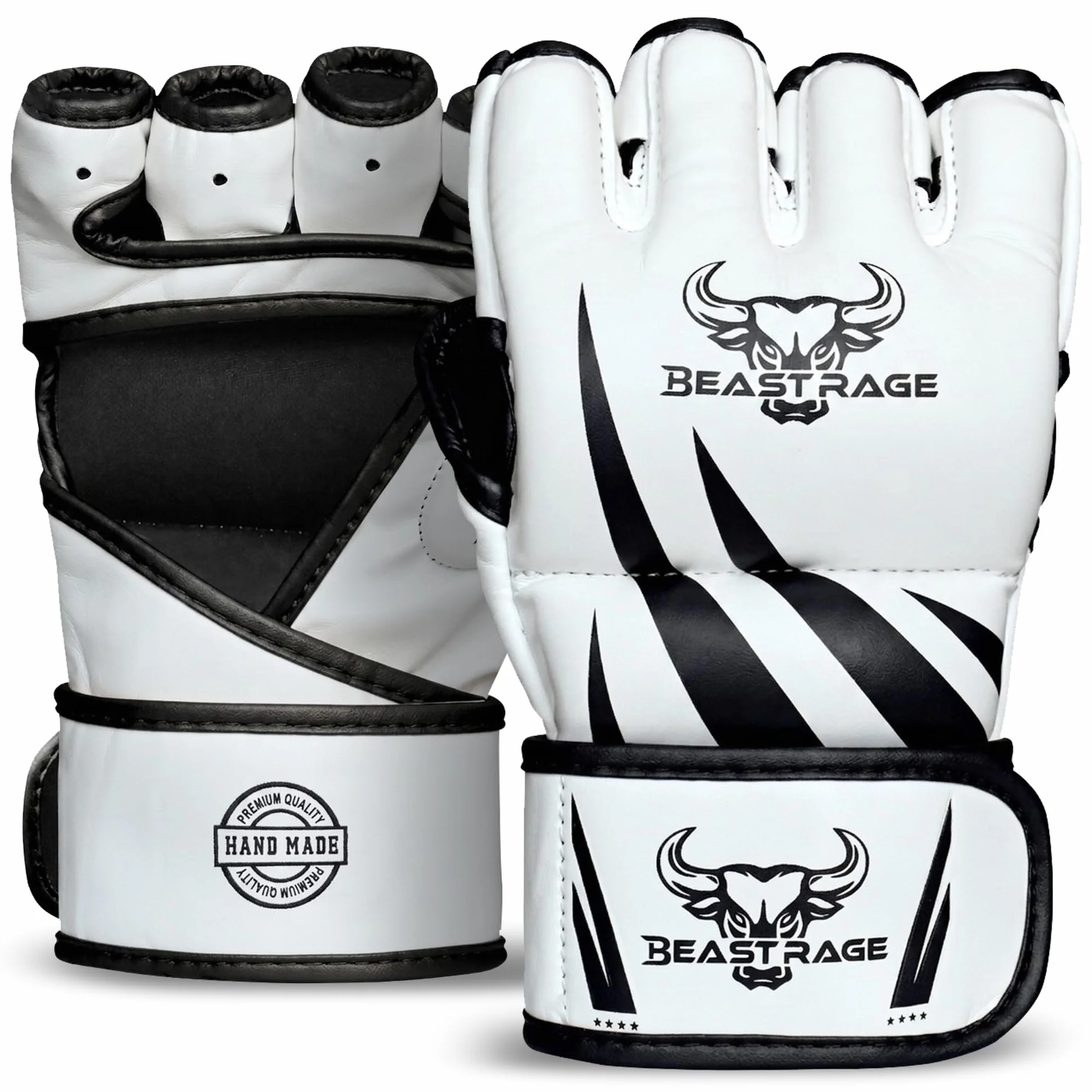 BEAST RAGE Rękawice do Grapplingu MMA Muay Thai Kickboxingu z Podparciem Nadgarstka