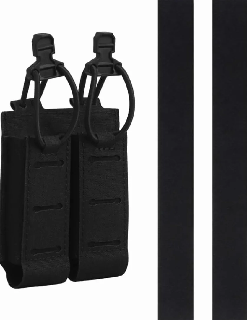 Kabura Na Magazynek 9 Mm Double Pouch .40 .45 Mag Pouches Molle Belt Vest Akcesoria Taktyczne(Black)