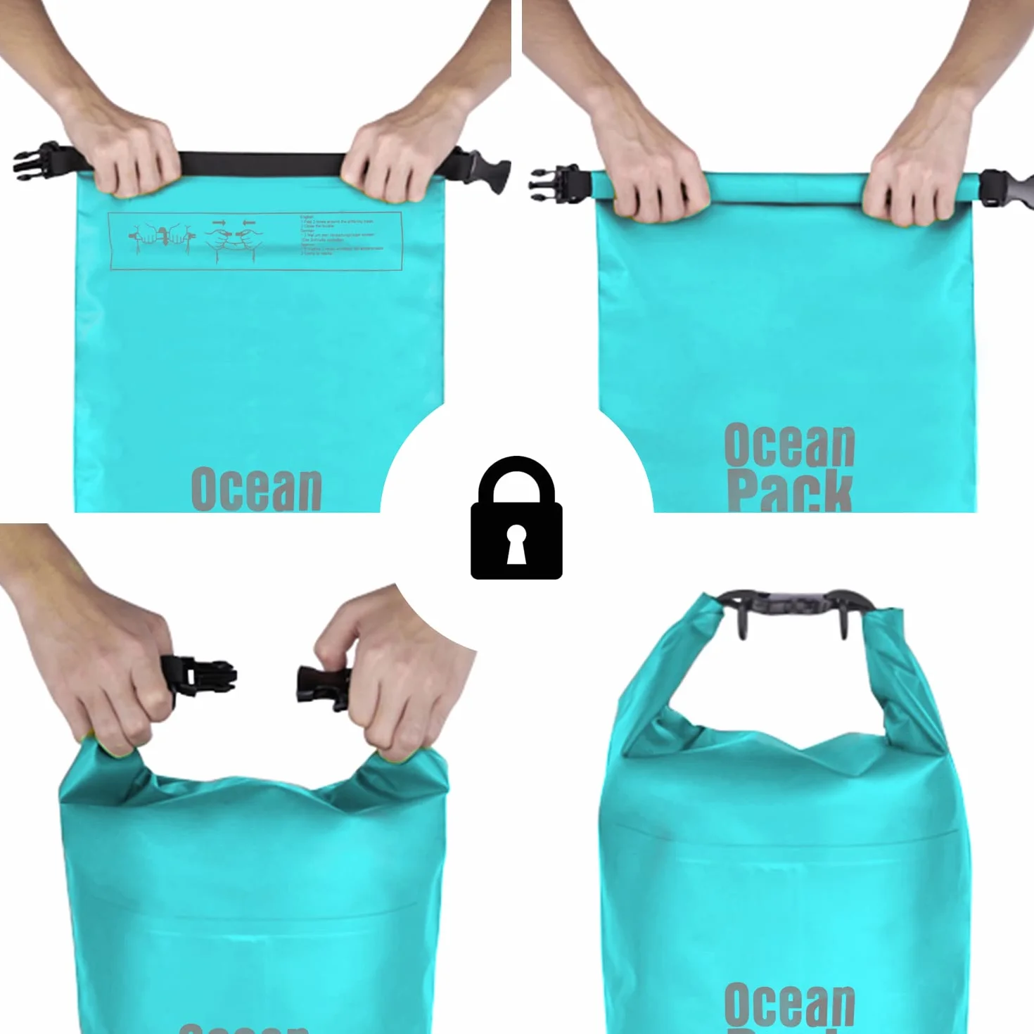 Worek wodoszczelny Wodoszczelna torba 5/10/20 l, Dry Bag Morze, Wodoodporny pokrowiec pasek na ramię, do SUP, kajakarstwa, pływania kajakiem, na wycieczkę łodzią łódź, wędkowanie, rafting, kemping (Niebieski, 10l)