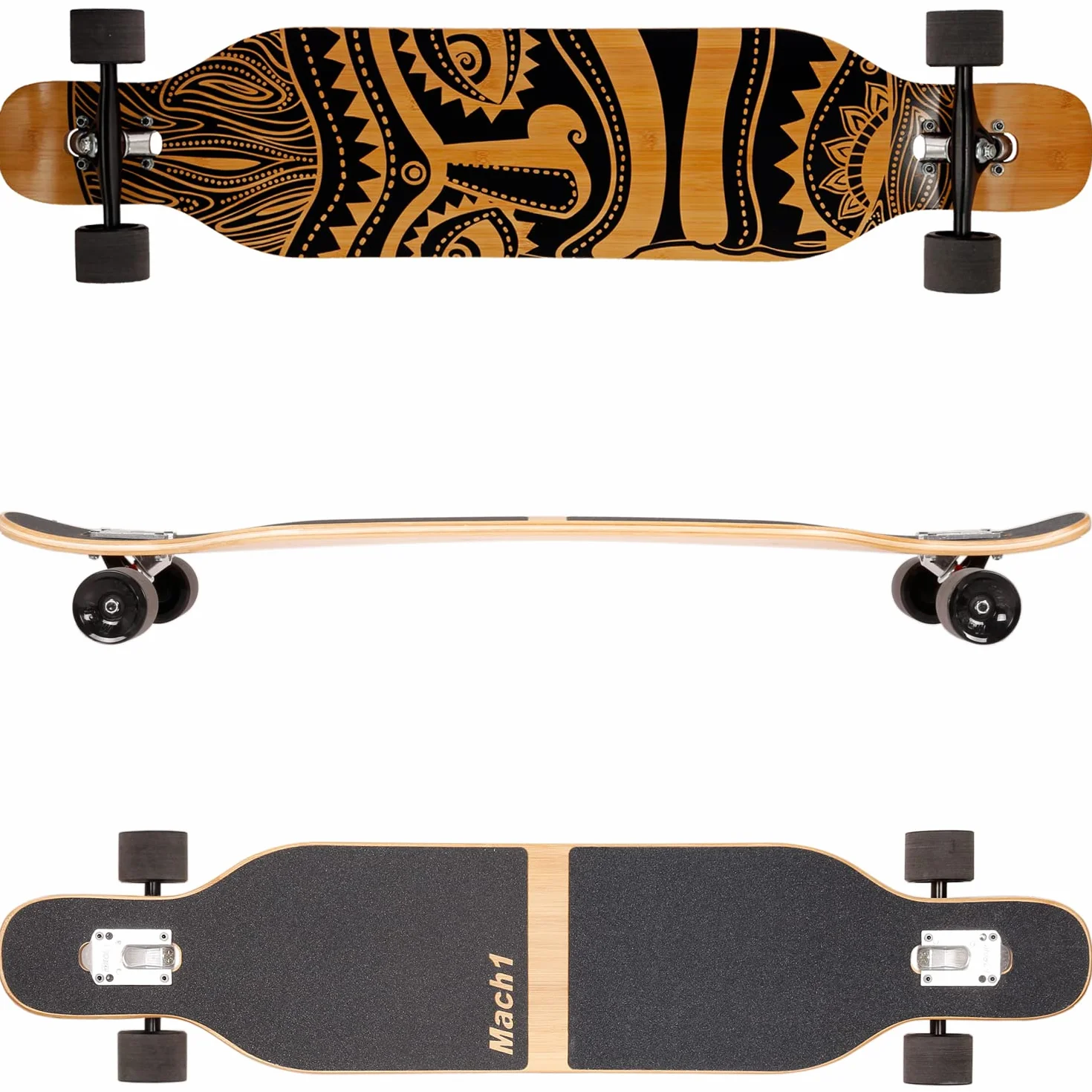 FunTomia Longboard z 3 stopniami Flex Drop Through Cruiser kompletna deskorolka Mach1 Speed łożysko kulkowe T-Tool