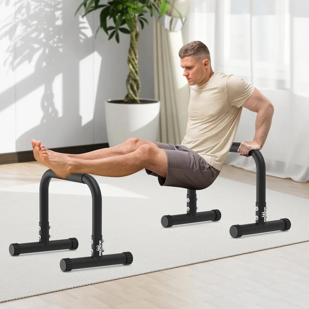 RELIFE Dip Station Dip Bar Regulowana Wysokość Fitness Siłownia Ćwiczenia Calisthenics Equipment