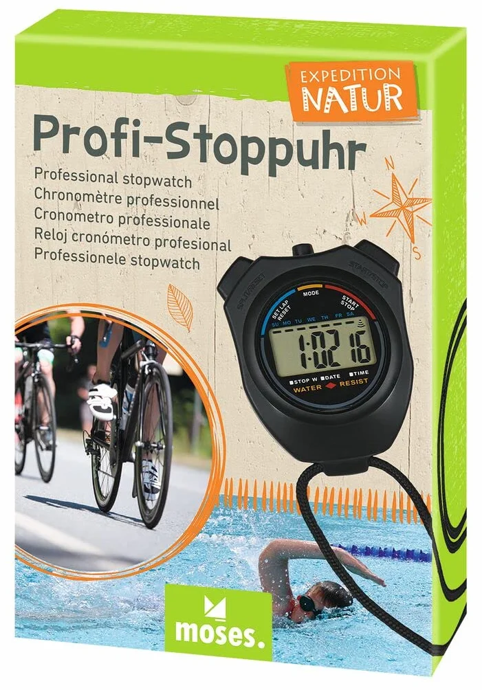 moses. Expedition Natur profesjonalny stoper, cyfrowy stoper dla dzieci, sport i czas wolny, do lekkiej atletyki, treningu piłki nożnej, biegania, sprintu, jazdy na rowerze i treningu pływania