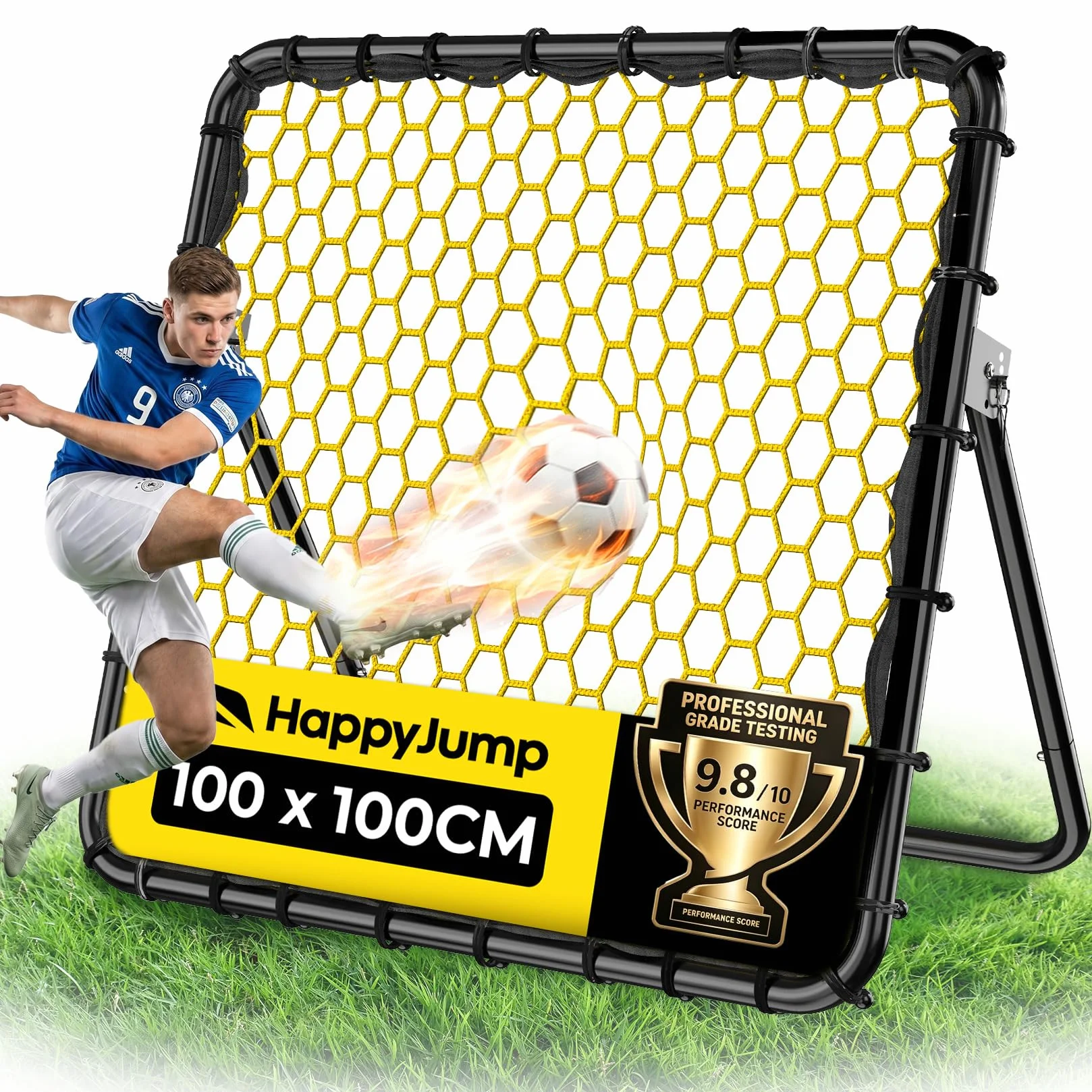 Happy Jump Siatka do treningu piłki nożnej Rebounder Net (100 cm x 100 cm)