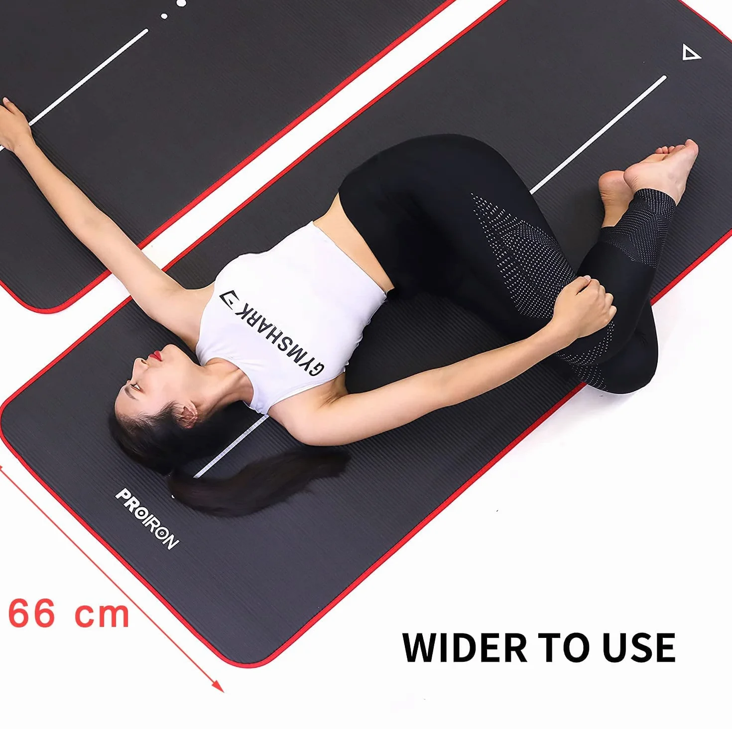 PROIRON Gruba mata do jogi 10/15 mm, antypoślizgowa mata sportowa fitness, mata do jogi do pilatesu ćwiczeń fitness gimnastyka rozciąganie