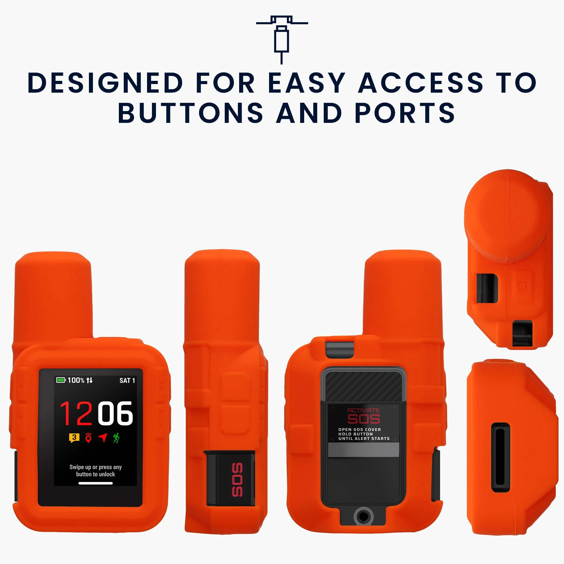 kwmobile Etui ochronne do Garmin inReach Mini 3 / Mini 3 Plus, pomarańczowe