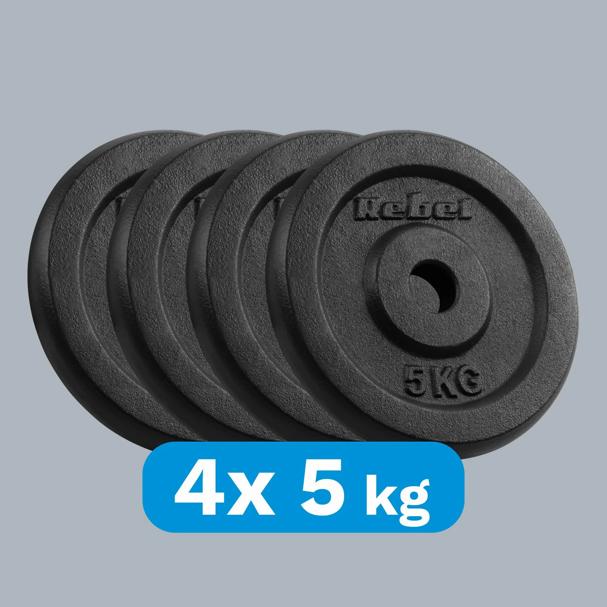 Rebel Zestaw Obciążeń Żeliwnych 4x5kg Otwór 31mm Talerz Klasyczny RBA-2128