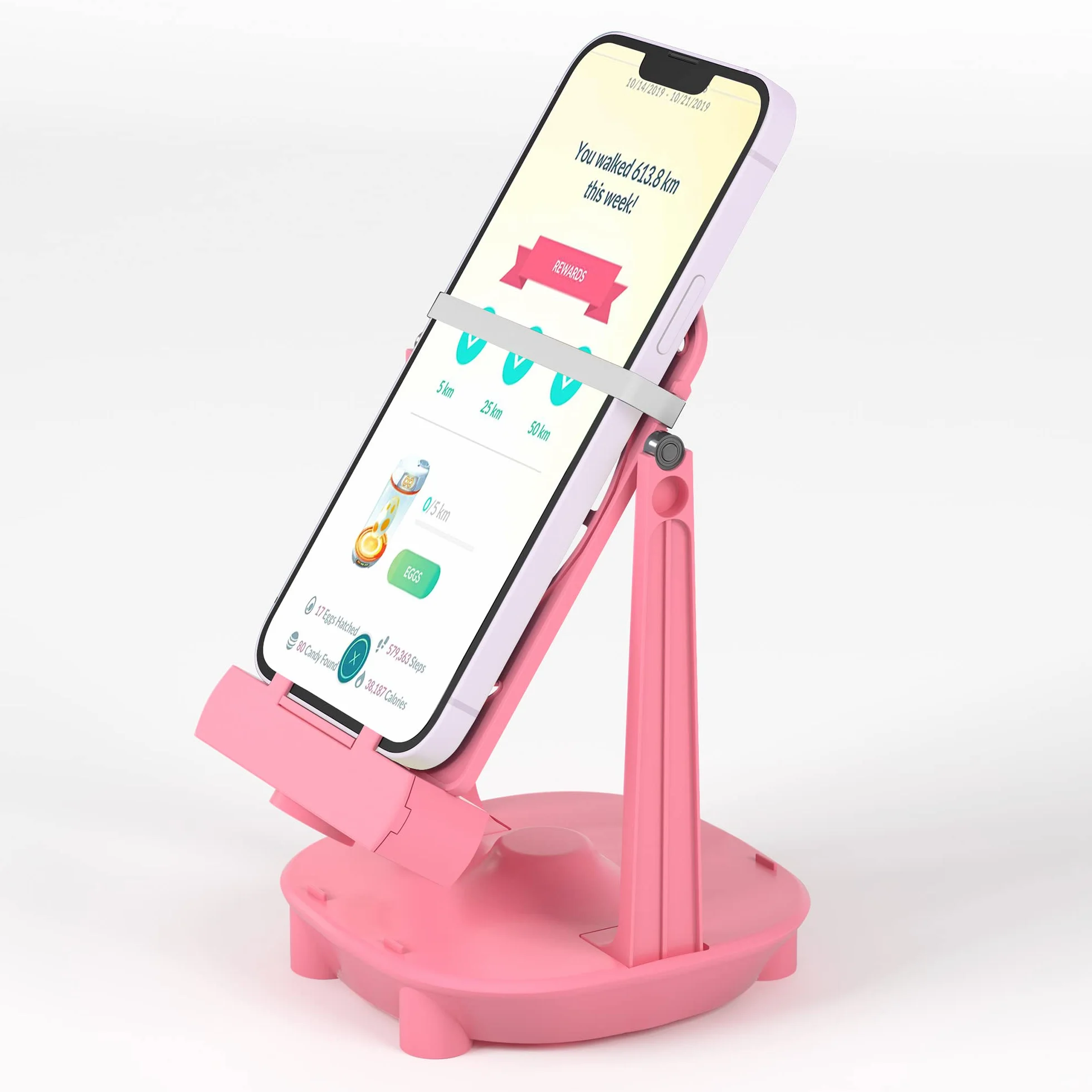NEWZEROL Telefon komórkowy Swing Steps Counter krokomierz do telefonu komórkowego, [kabel USB] [łatwa instalacja] [wyciszenie] [obsługa 2 telefonów] – różowy