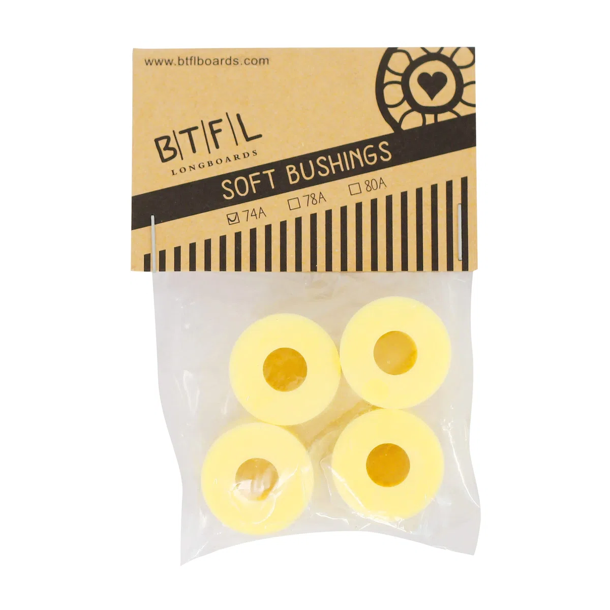 BTFL Bushings – gumki kierujące – łożysko ślizgowe o twardości 74A, 78A i 80A (74A żółty)