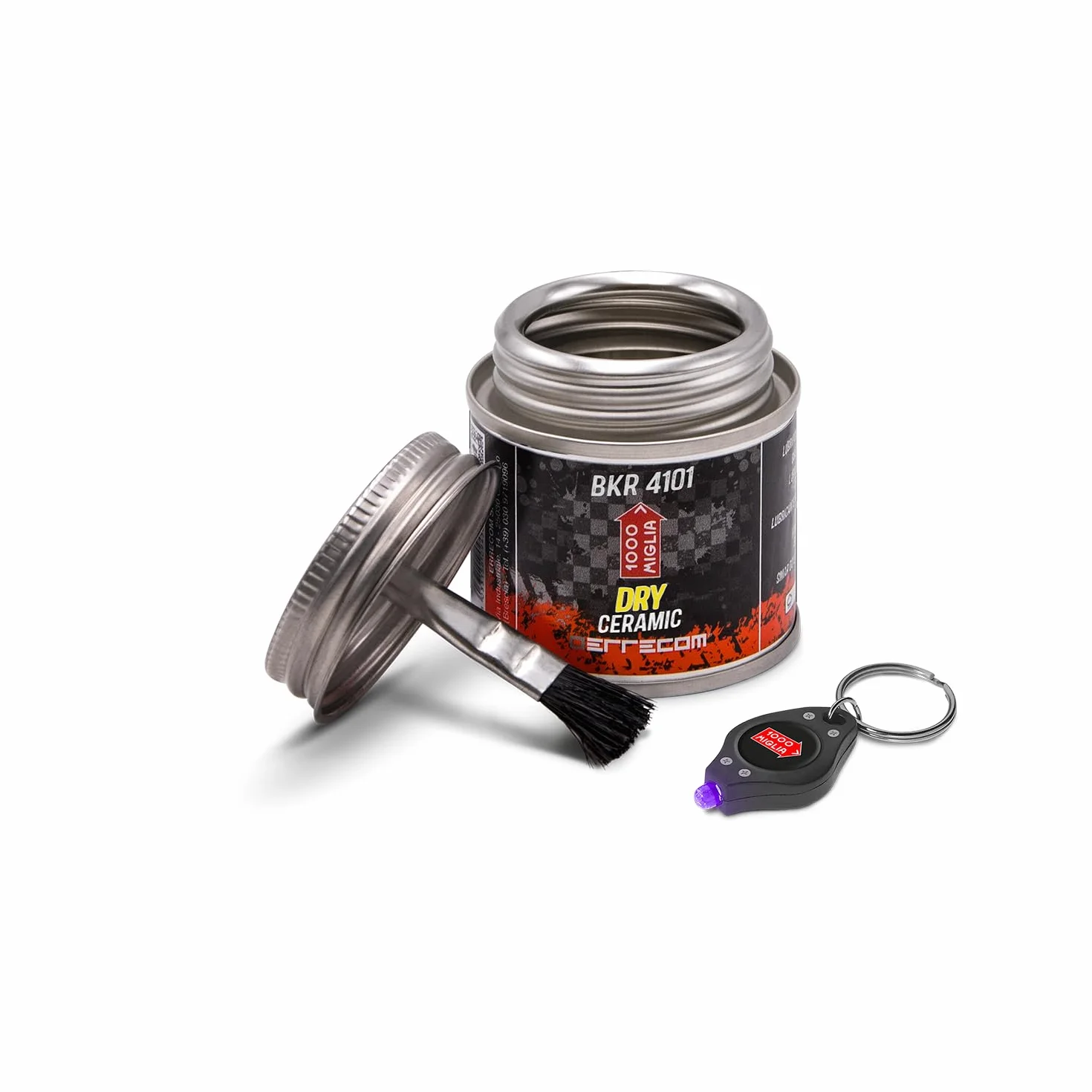 1000 Miglia BKR 4101 CERAMICZNY Smar do Łańcucha Rowerowego DRY - 60 ml, Na Sucho, Fluorescencyjny i Zapachowy, Pojemnik All-In-One, Pędzelek w zestawie