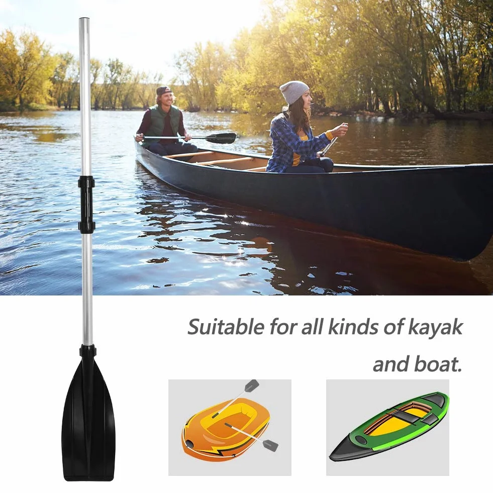 2 szt. Aluminiowe wiosła, lekkie wiosło kajakowe, odpinane wiosła kajakowe, wiosła do łodzi, 126 cm / 49,6 cala, do wszystkich rodzajów kajaków i łodzi