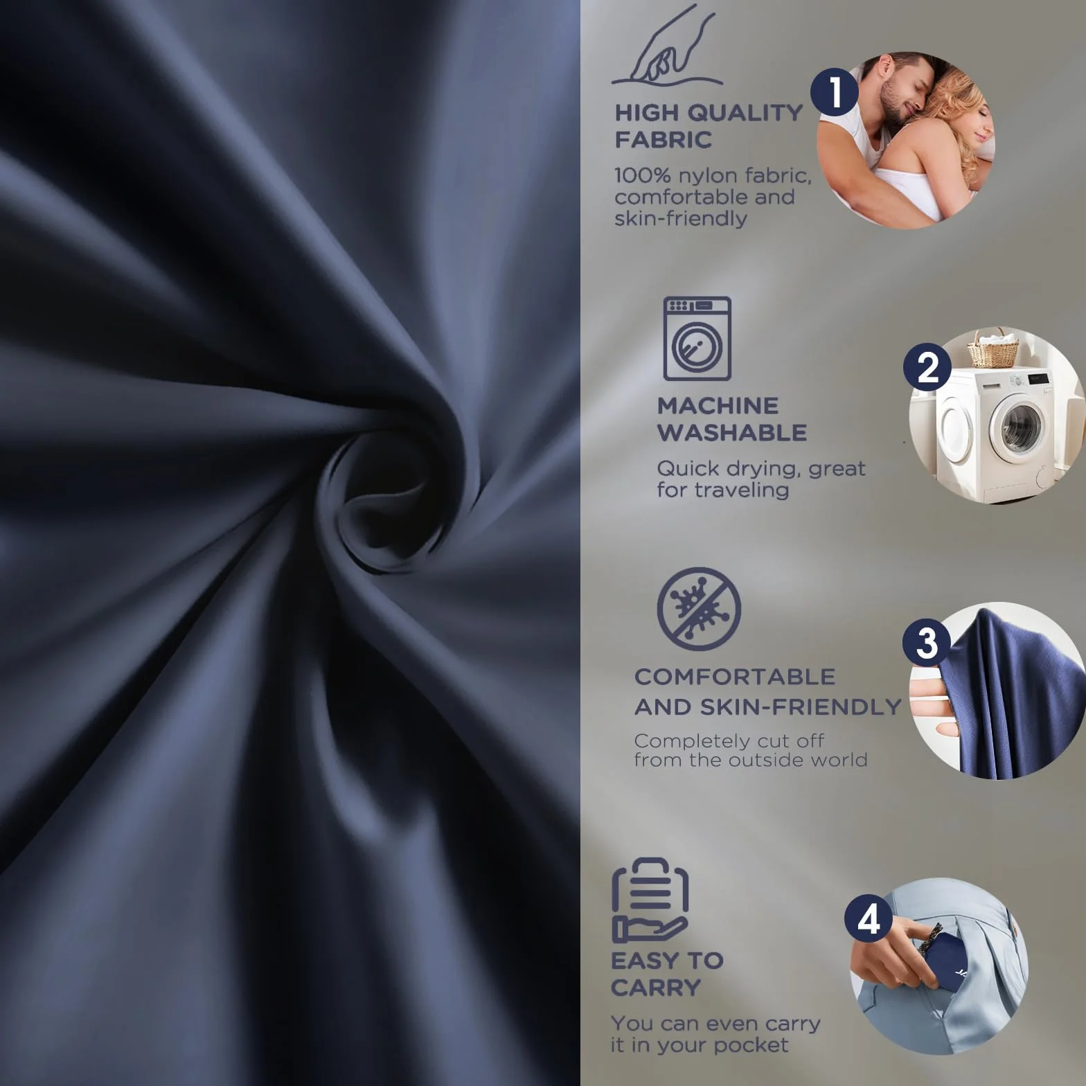 JAICOM Wkładka do śpiwora ultralekkie prześcieradło podróżne 150 g 100% nylon