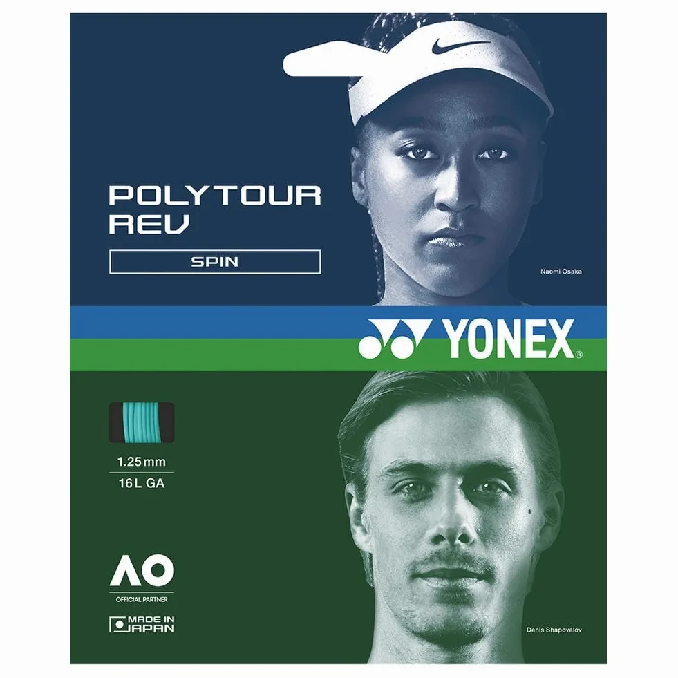 YONEX PolyTour REV zestaw strun tenisowych (16 l, miętowy)