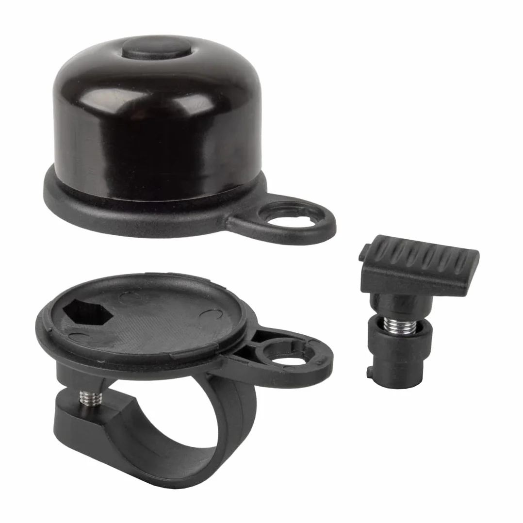 Hama Dzwonek rowerowy AirBell® do Apple AirTag (AirTag, mocowanie AirTag, schowek na rower, ochrona przed kradzieżą, śledzenie, 85 dB, średnica 2,2 cm), czarny