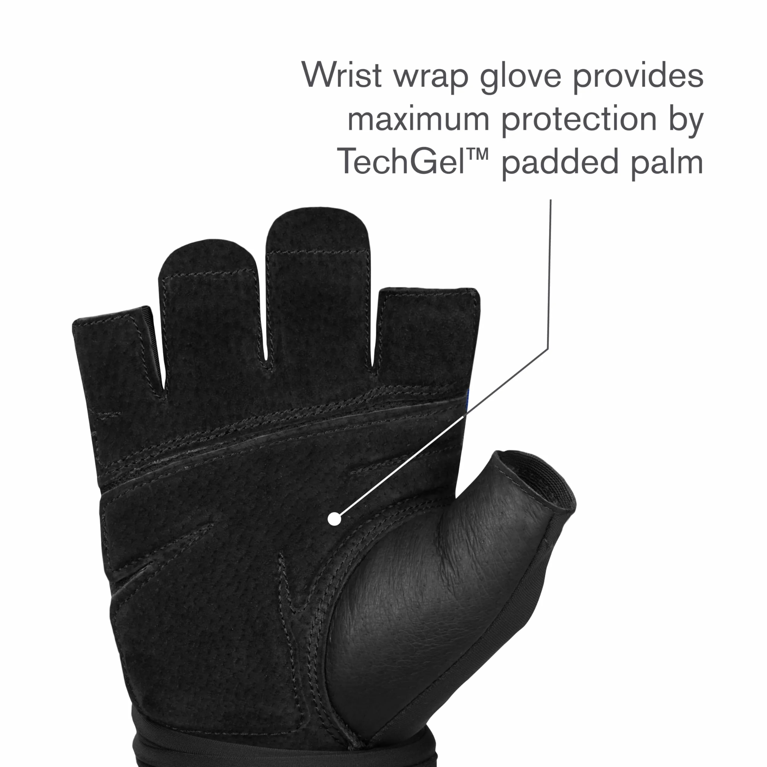 Harbinger Rękawice treningowe Grip Wristwrap 2.0 ciężkie rękawice liftingowe z wyściełaną kulką TechGel, zapięcie na rzepy, 4-kierunkowy stretch, pomoc w ciągnięciu palców, czarne, XL
